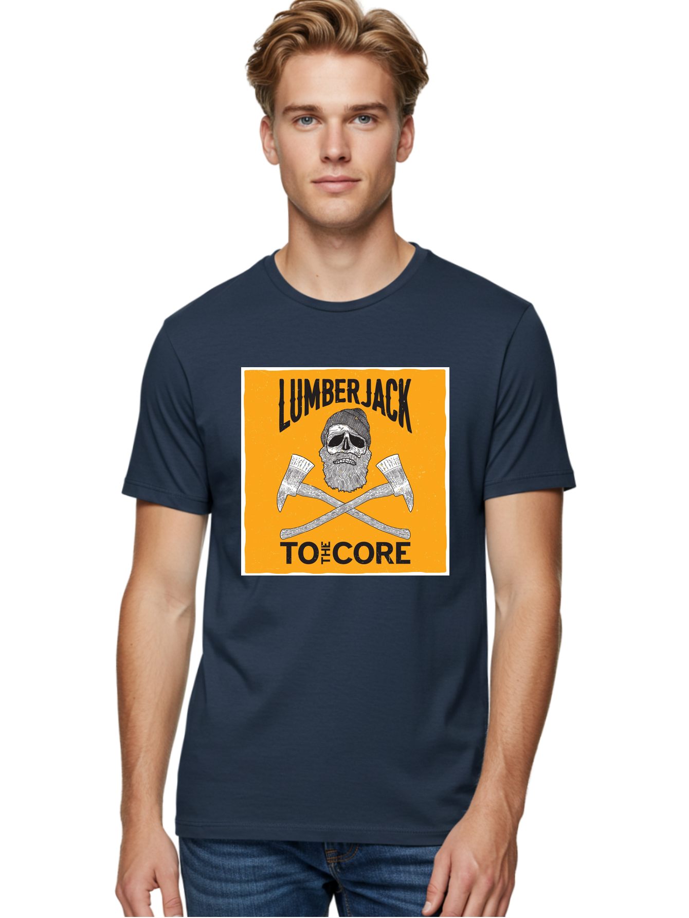 Lumberjack Skull 3 Men'S Graphic Tee, 100% Cotton, Comfortable Casual Summer Wear, Machine Washable, Lumberjack Skull, Crossed Axes, Woodcutting, Forestry, Rugged Outdoors, Timber Industry, Axe Throwing, Bearded Lumberjack, Skull With Hat Aae480 14