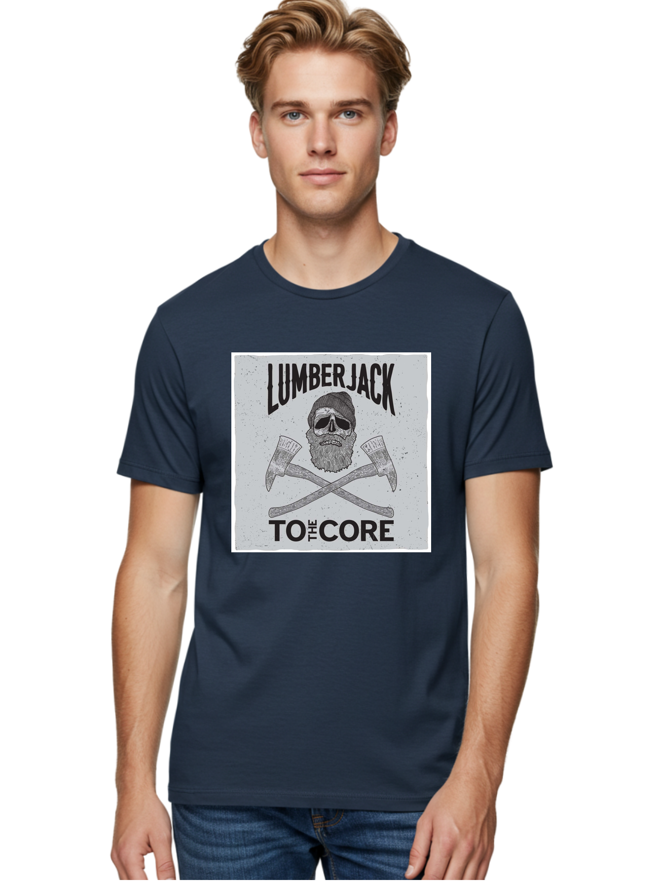 Lumberjack Skull 4 Men'S Graphic Tee, 100% Cotton, Comfortable Casual Summer Wear, Machine Washable, Lumberjack, Skull And Crossbones, Axe, Bearded Skull, Lumberjack Theme, Woodsman, Logging, Vintage, Grunge, Skull Art, Bold Typography Aae481 30
