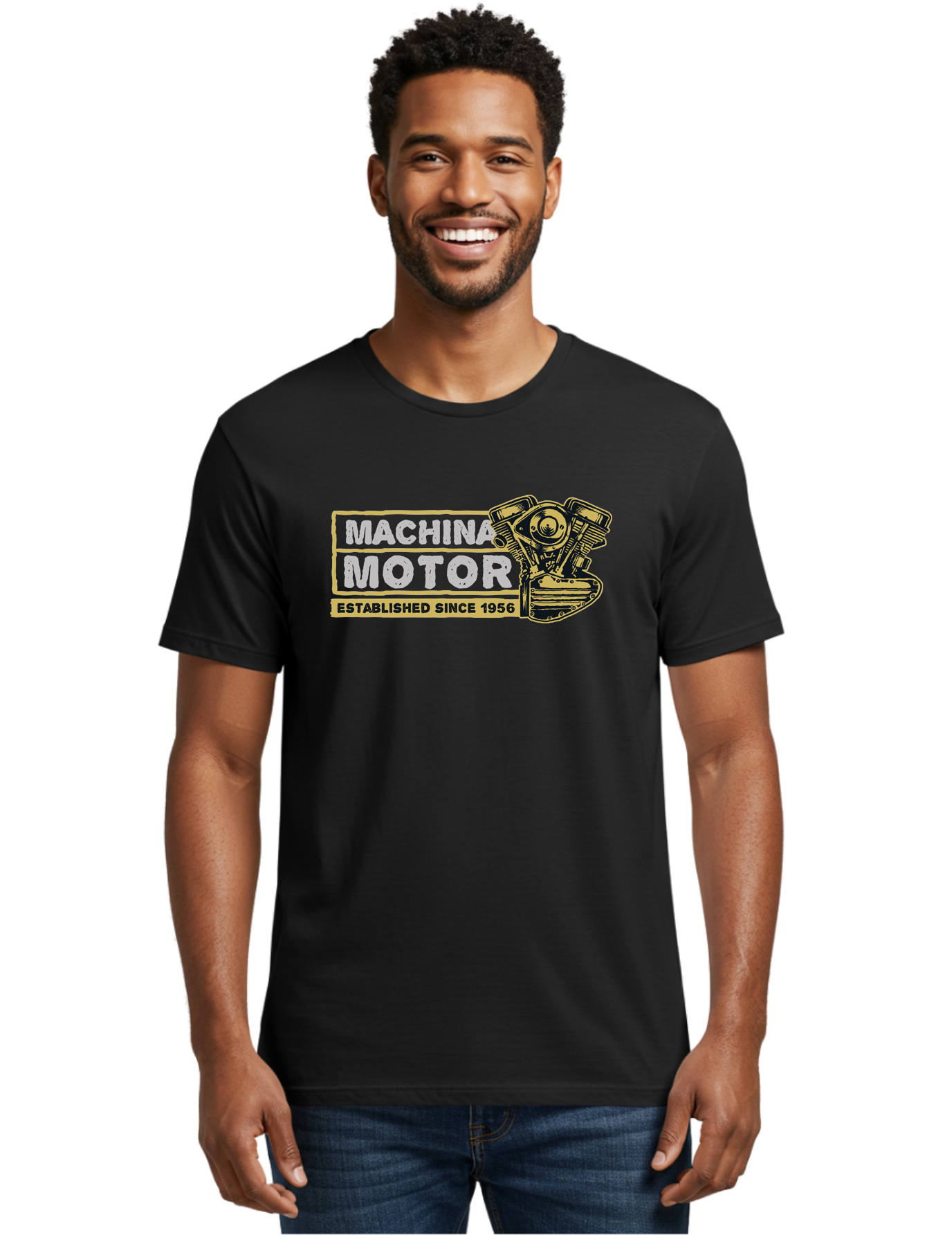 Machina Motor Men'S Graphic Tee, 100% Cotton, Comfortable Casual Summer Wear, Machine Washable, Vintage Engine, Motor Machinery, Classic Automobile Parts, Established Since 1956, Motor Vehicle Engine, Mechanical Components, Vintage Car Parts, Aae483 12