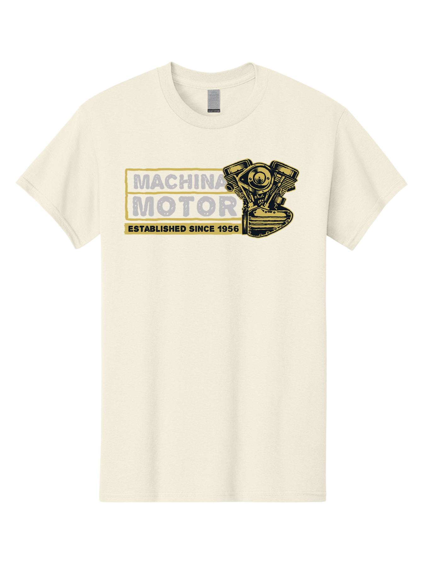 Machina Motor Men'S Graphic Tee, 100% Cotton, Comfortable Casual Summer Wear, Machine Washable, Vintage Engine, Motor Machinery, Classic Automobile Parts, Established Since 1956, Motor Vehicle Engine, Mechanical Components, Vintage Car Parts, Aae483 17