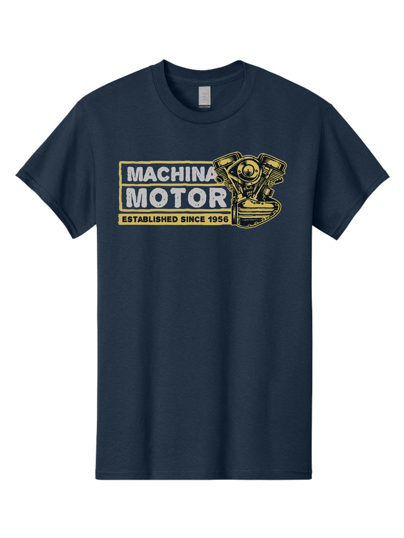 Machina Motor Men'S Graphic Tee, 100% Cotton, Comfortable Casual Summer Wear, Machine Washable, Vintage Engine, Motor Machinery, Classic Automobile Parts, Established Since 1956, Motor Vehicle Engine, Mechanical Components, Vintage Car Parts, Aae483 3