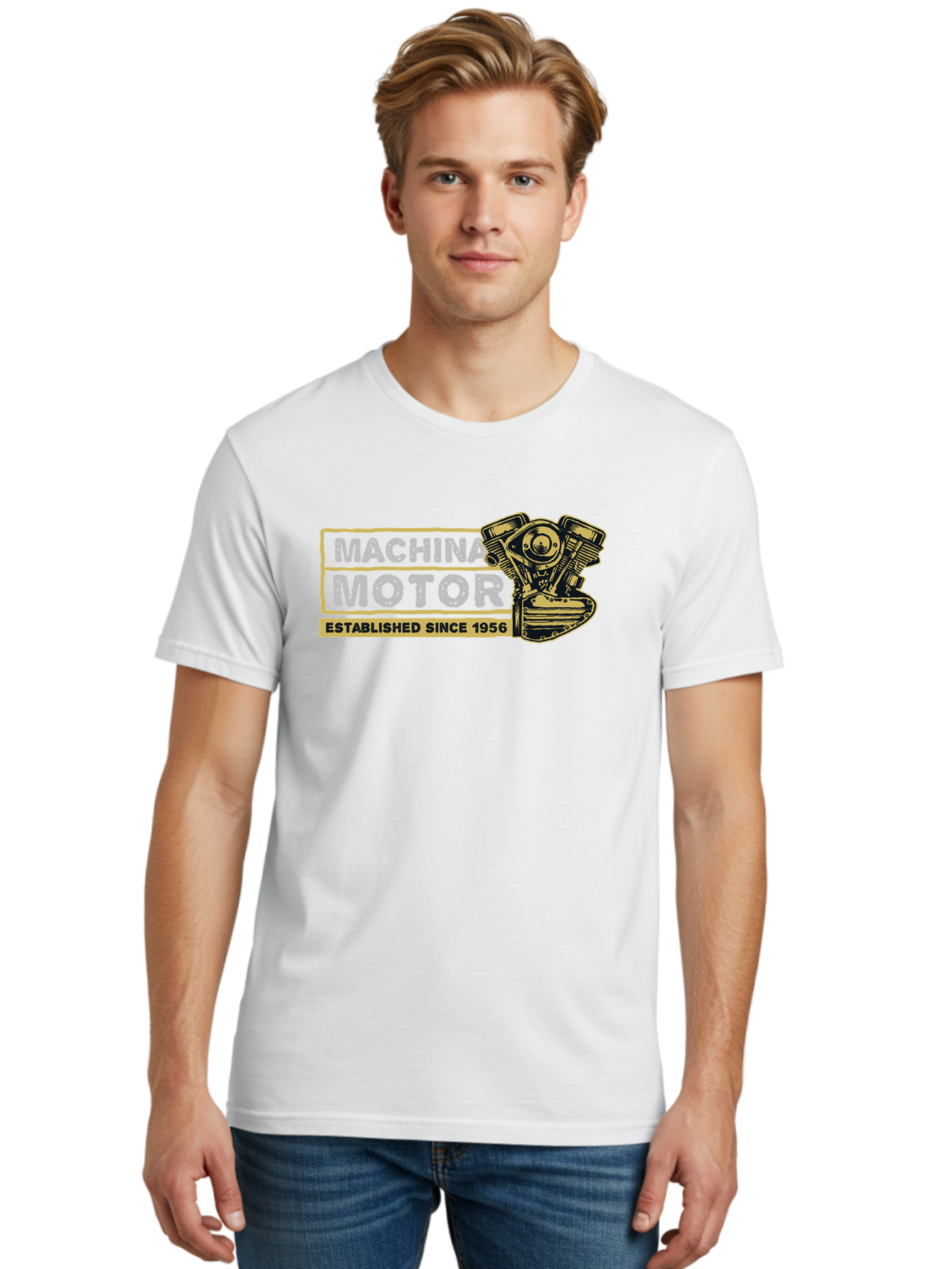 Machina Motor Men'S Graphic Tee, 100% Cotton, Comfortable Casual Summer Wear, Machine Washable, Vintage Engine, Motor Machinery, Classic Automobile Parts, Established Since 1956, Motor Vehicle Engine, Mechanical Components, Vintage Car Parts, Aae483 6