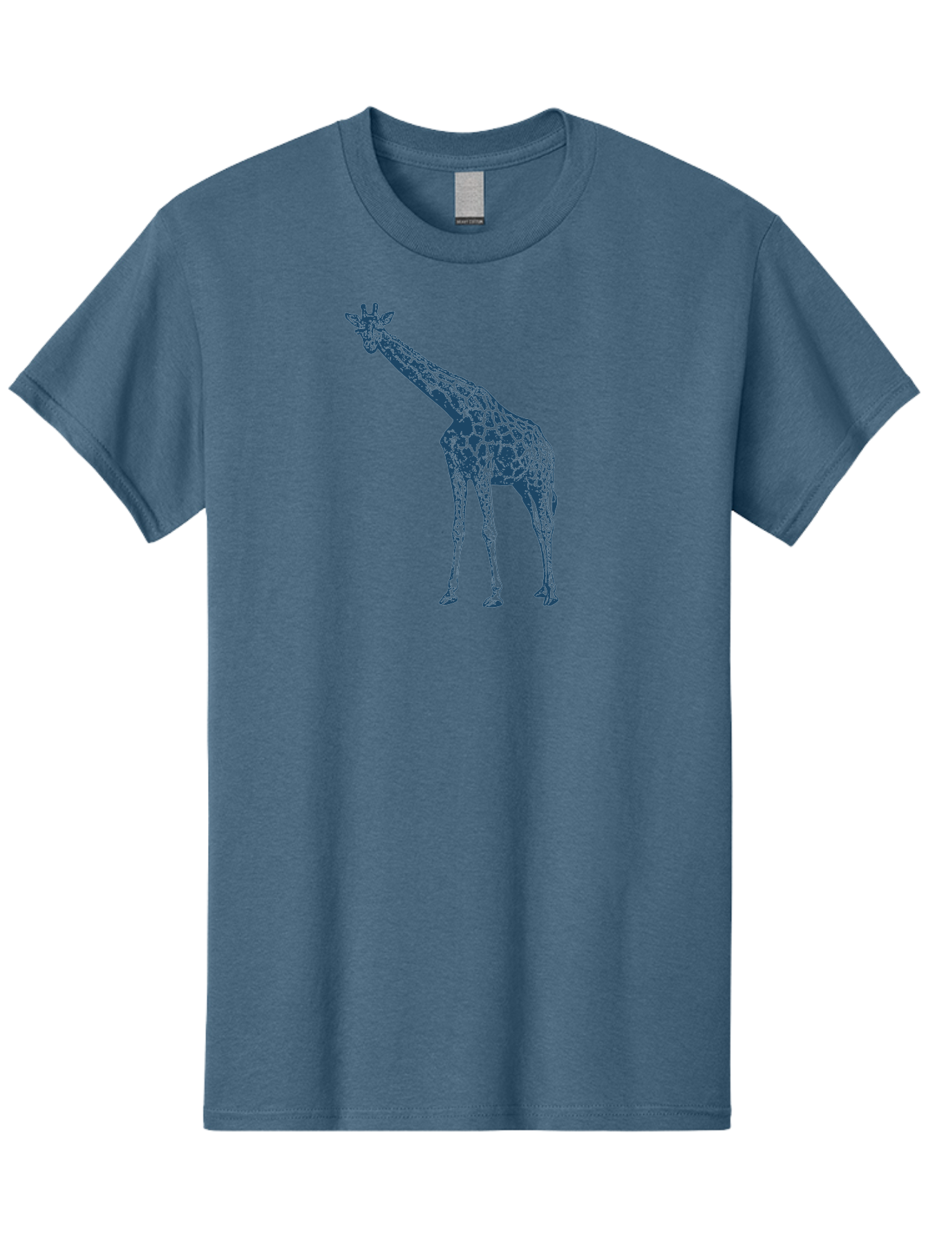 Majestic Giraffe Men'S Graphic Tee, 100% Cotton, Comfortable Casual Summer Wear, Machine Washable, Giraffe Illustration, Wild Animal, Spotted Fur, Tall Mammal, Wildlife Art, Pop Art Style, Blue And Green Graphic, Animal Design Aae485 5