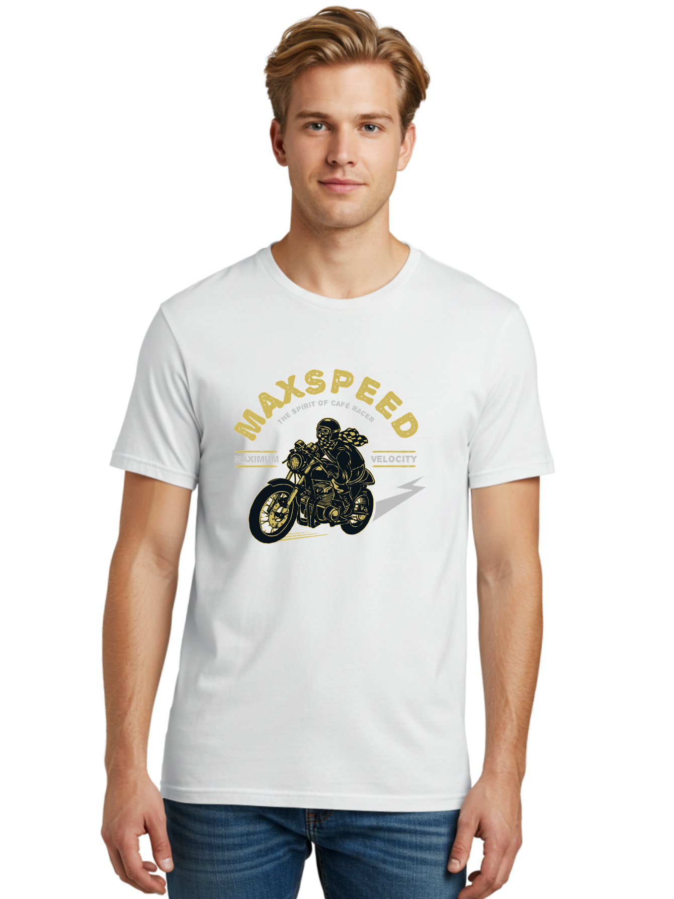 Max Speed Men'S Graphic Tee, 100% Cotton, Comfortable Casual Summer Wear, Machine Washable, Motorcycle Racing, Cape Racer, Maximum Velocity, Speed Enthusiast, Biker Culture, Racing Spirit, Vintage Motorcycle, Adventure Ride Aae492 6