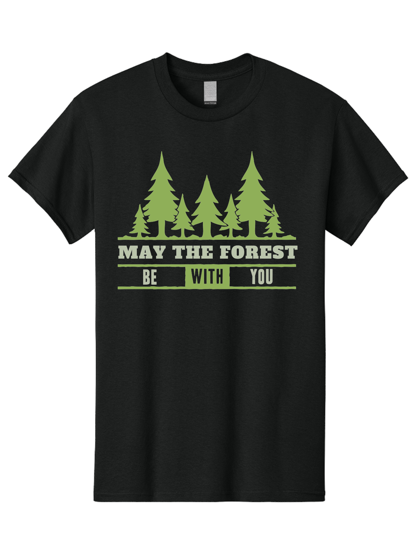 May The Forest Be With You Men'S Graphic Tee, 100% Cotton, Comfortable Casual Summer Wear, Machine Washable, Star Wars Parody, Eco-Friendly Slogans, Funny Quotes, Forest Graphics, Silhouette Trees, Geeky Humor, Nature Lover Gifts Aae494 5