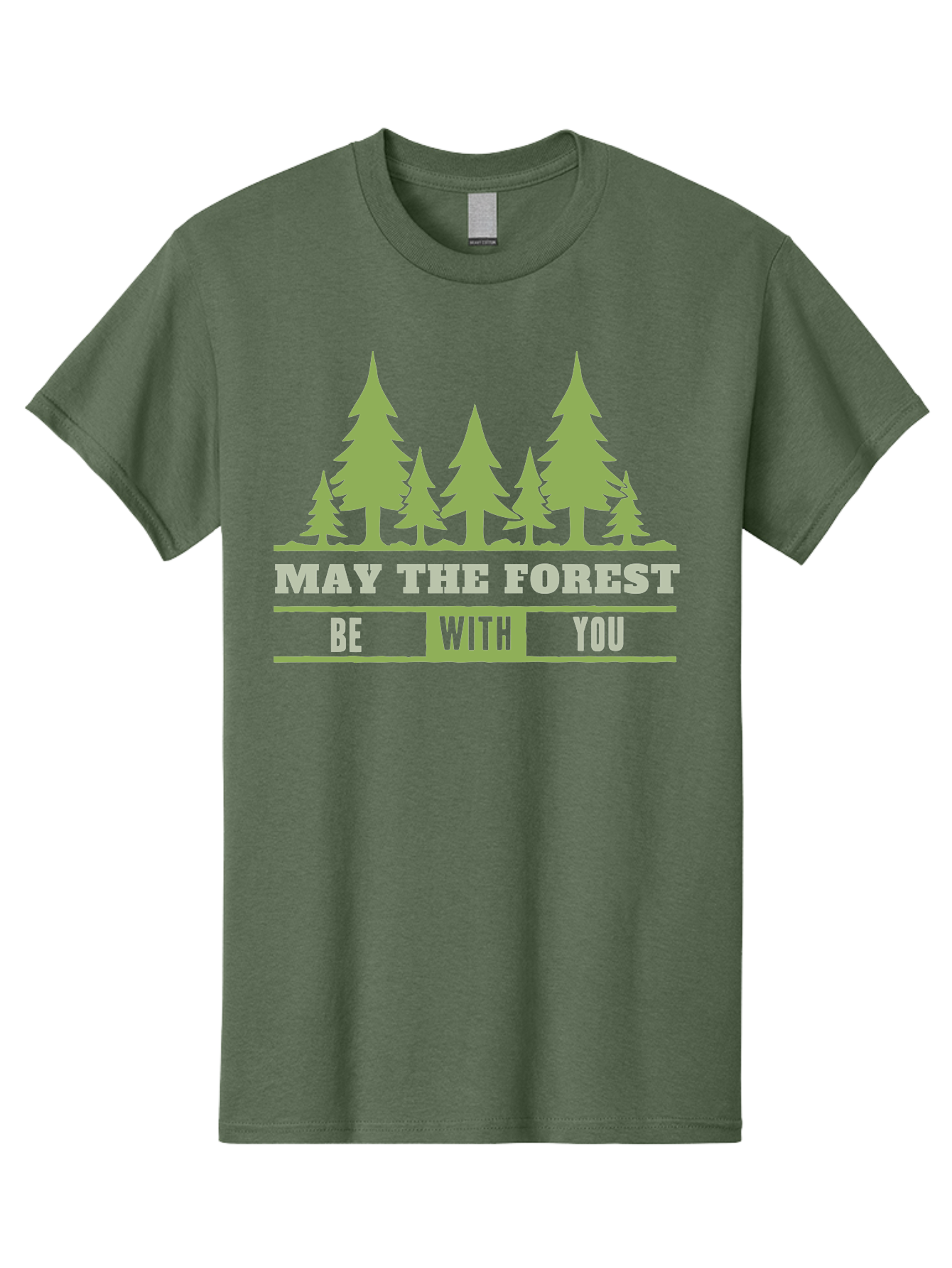 May The Forest Be With You Men'S Graphic Tee, 100% Cotton, Comfortable Casual Summer Wear, Machine Washable, Star Wars Parody, Eco-Friendly Slogans, Funny Quotes, Forest Graphics, Silhouette Trees, Geeky Humor, Nature Lover Gifts Aae494 9