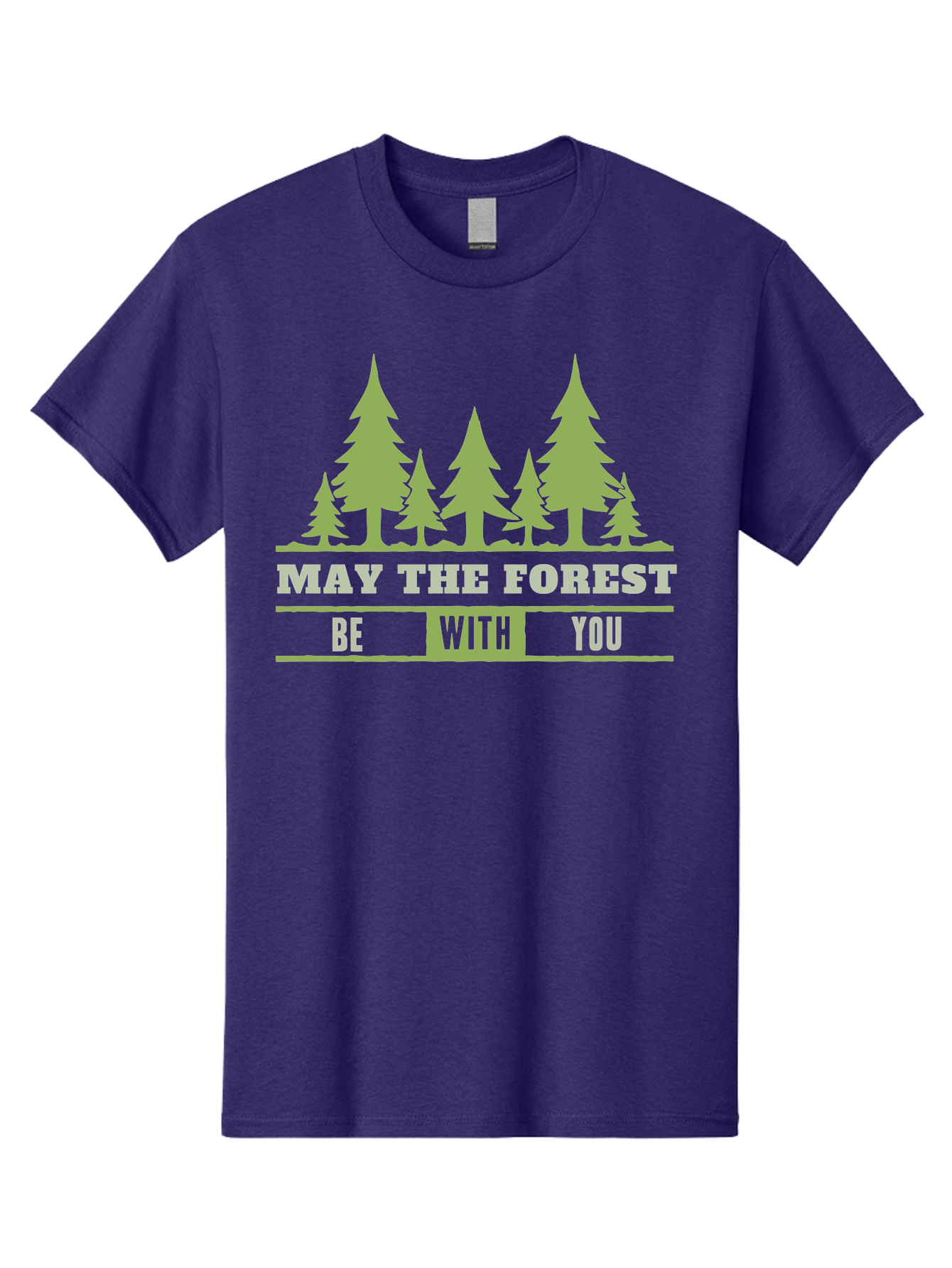 May The Forest Be With You Men'S Graphic Tee, 100% Cotton, Comfortable Casual Summer Wear, Machine Washable, Star Wars Parody, Eco-Friendly Slogans, Funny Quotes, Forest Graphics, Silhouette Trees, Geeky Humor, Nature Lover Gifts Aae494 25