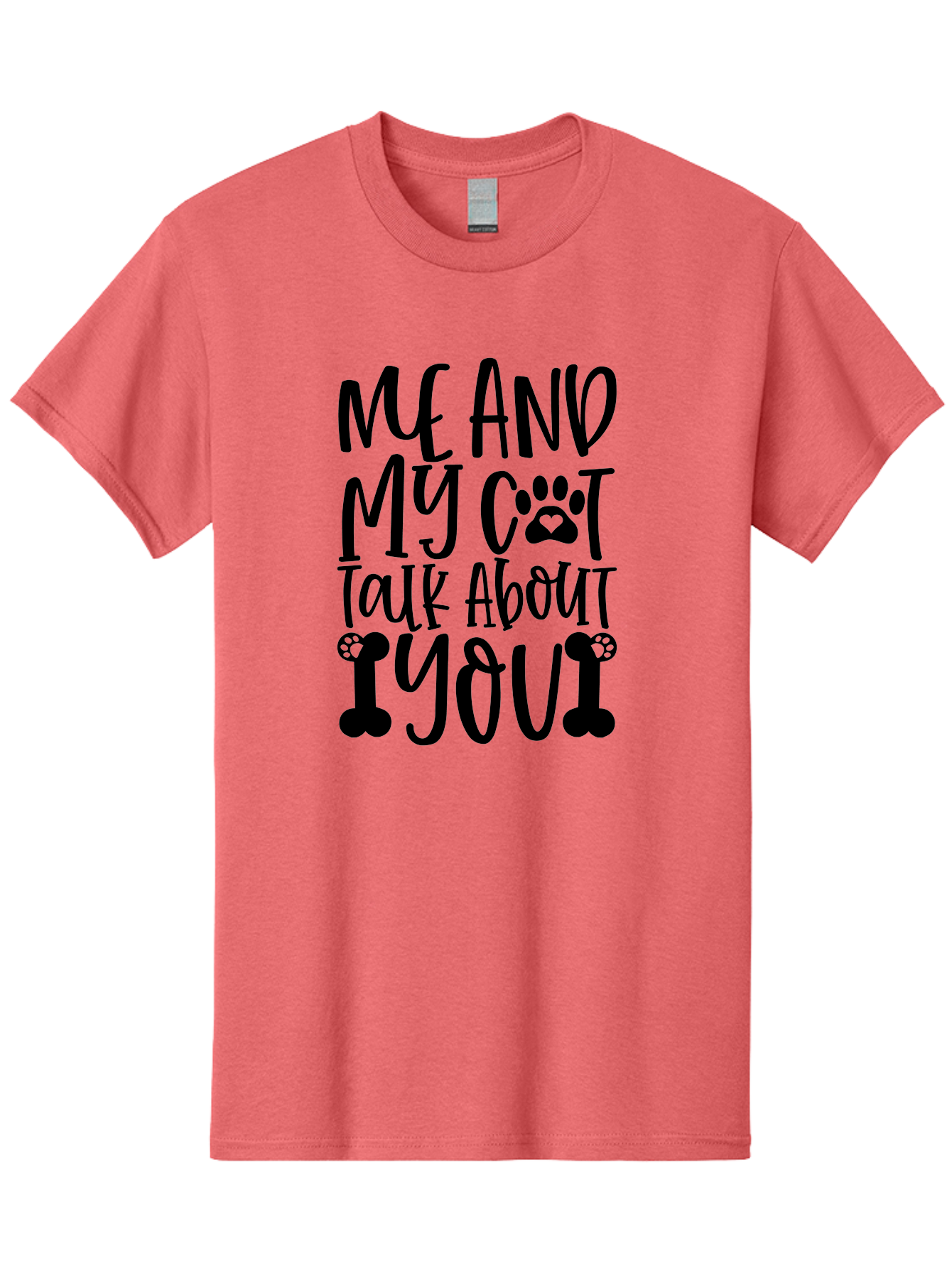 Me And My Cat Talk About You Men'S Graphic Tee, 100% Cotton, Comfortable Casual Summer Wear, Machine Washable, Funny Cat Quote, Cat Lovers, Humorous Saying, Cat Puns, Paw Print, Whimsical Design, Cat Mom, Cat Dad, Sassy Cat, Cat Quote Aae495 15