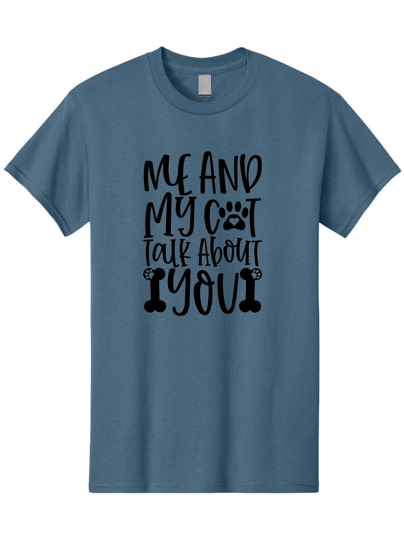 Me And My Cat Talk About You Men'S Graphic Tee, 100% Cotton, Comfortable Casual Summer Wear, Machine Washable, Funny Cat Quote, Cat Lovers, Humorous Saying, Cat Puns, Paw Print, Whimsical Design, Cat Mom, Cat Dad, Sassy Cat, Cat Quote Aae495 7