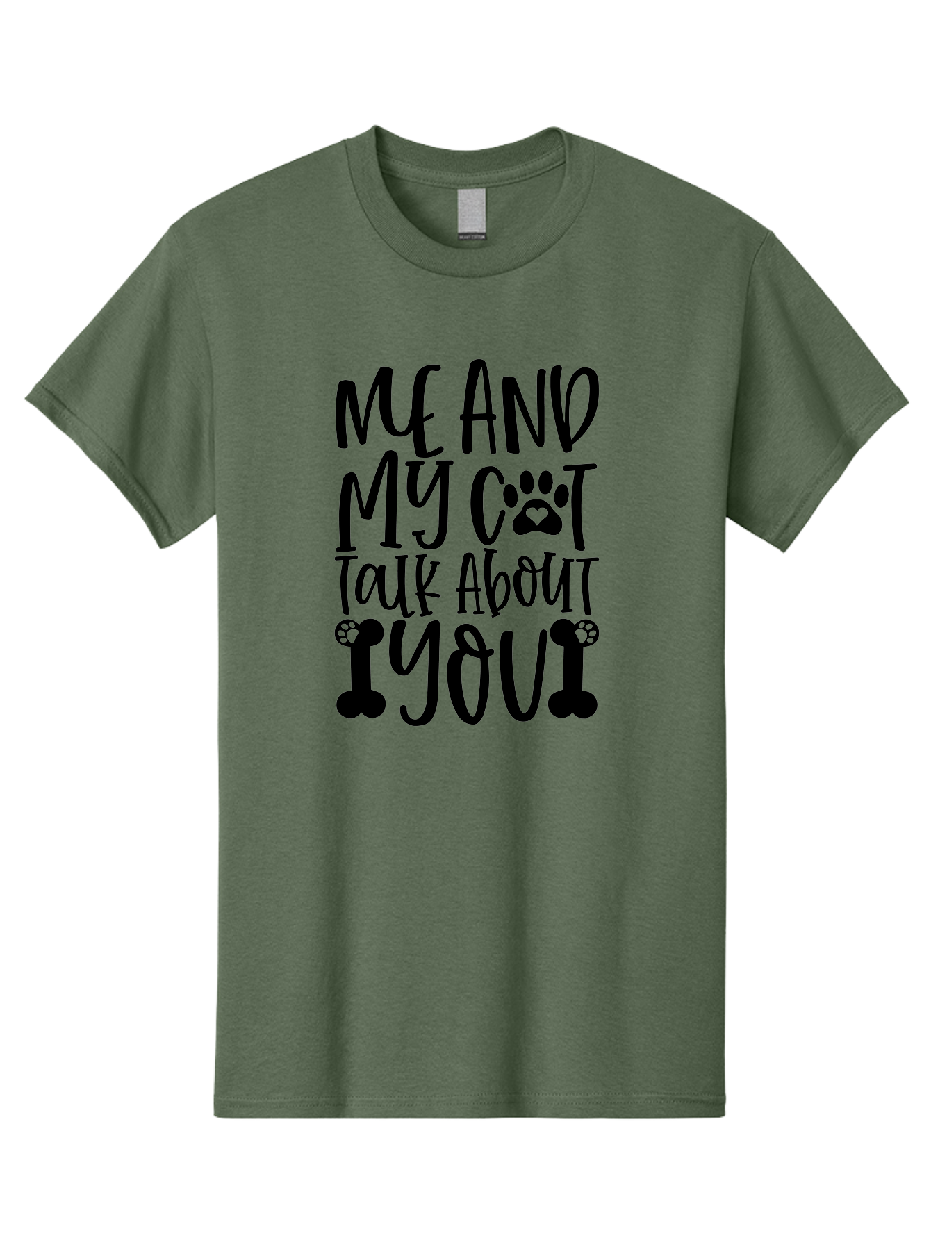 Me And My Cat Talk About You Men'S Graphic Tee, 100% Cotton, Comfortable Casual Summer Wear, Machine Washable, Funny Cat Quote, Cat Lovers, Humorous Saying, Cat Puns, Paw Print, Whimsical Design, Cat Mom, Cat Dad, Sassy Cat, Cat Quote Aae495 13