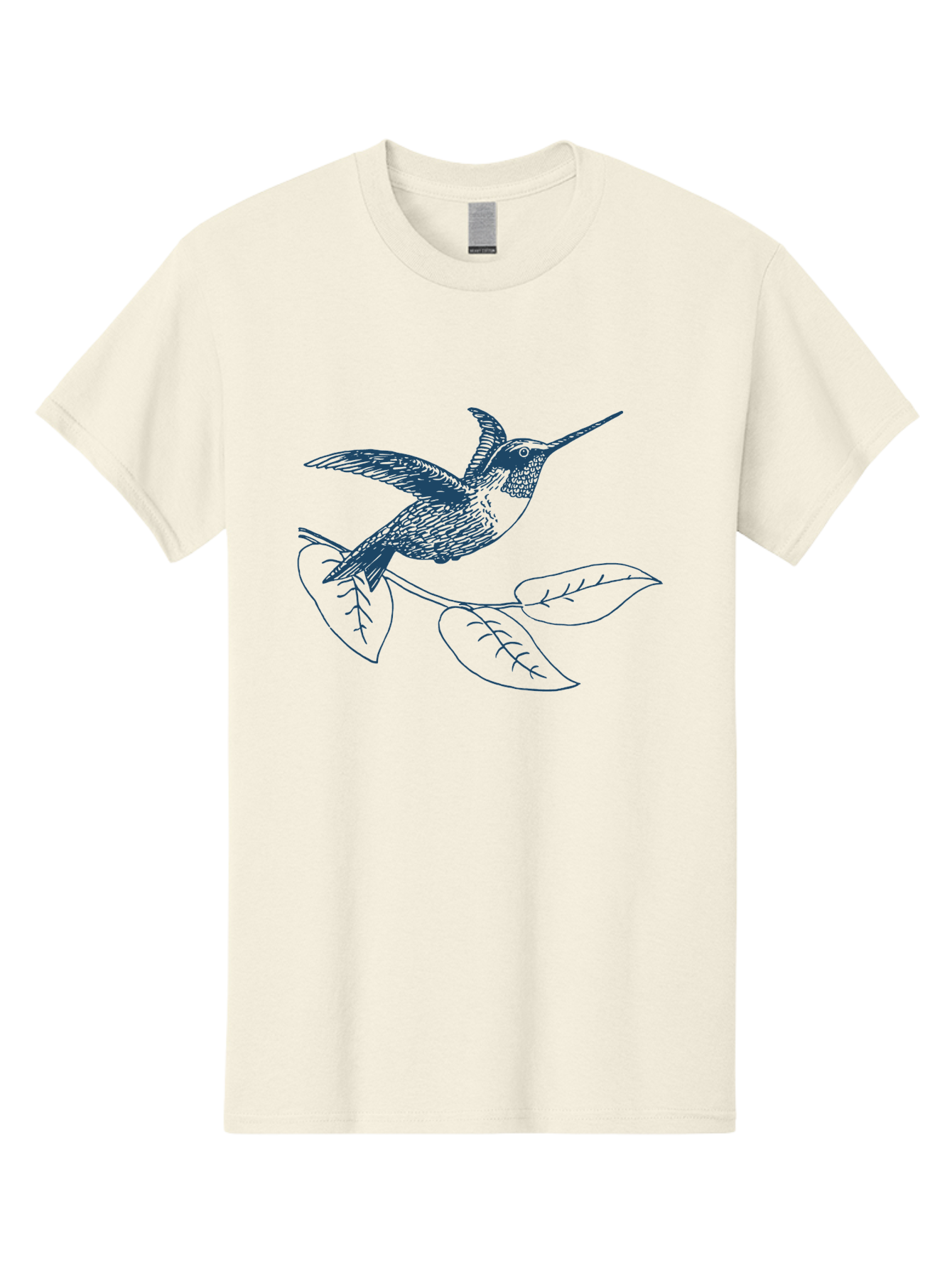 Midnight Colibri Men'S Graphic Tee, 100% Cotton, Comfortable Casual Summer Wear, Machine Washable, Hummingbird In Flight, Bird On Branch, Nature Illustration, Wildlife Art, Avian Design, Intricate Details, Simple Lines Aae502 7