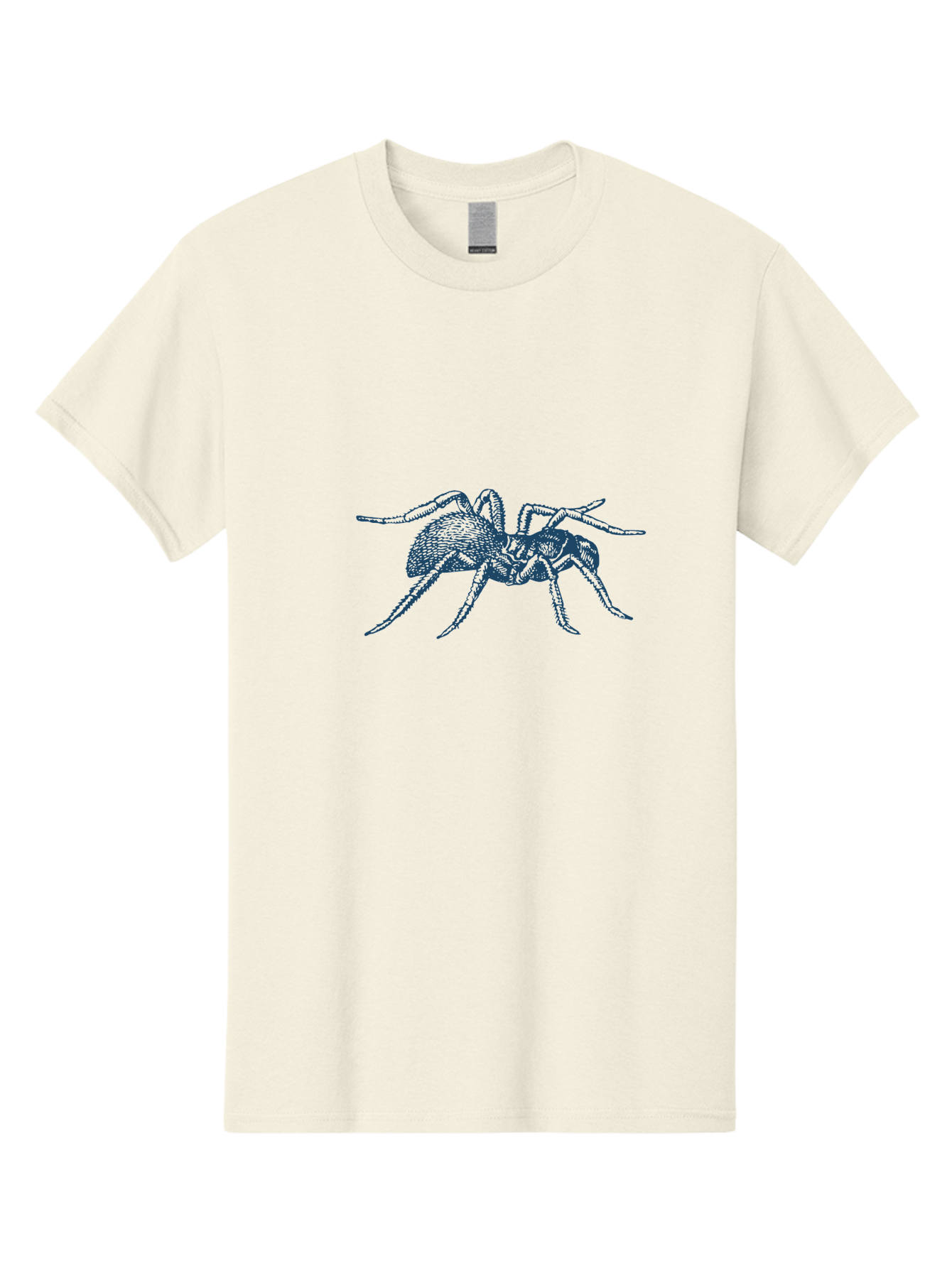 Midnight Spider Men'S Graphic Tee, 100% Cotton, Comfortable Casual Summer Wear, Machine Washable, Spider Illustration, Arachnid Art, Creepy Crawlers, Eight-Legged Creature, Spider Graphics, Insect Design, Dark Blue Spider Aae505 5