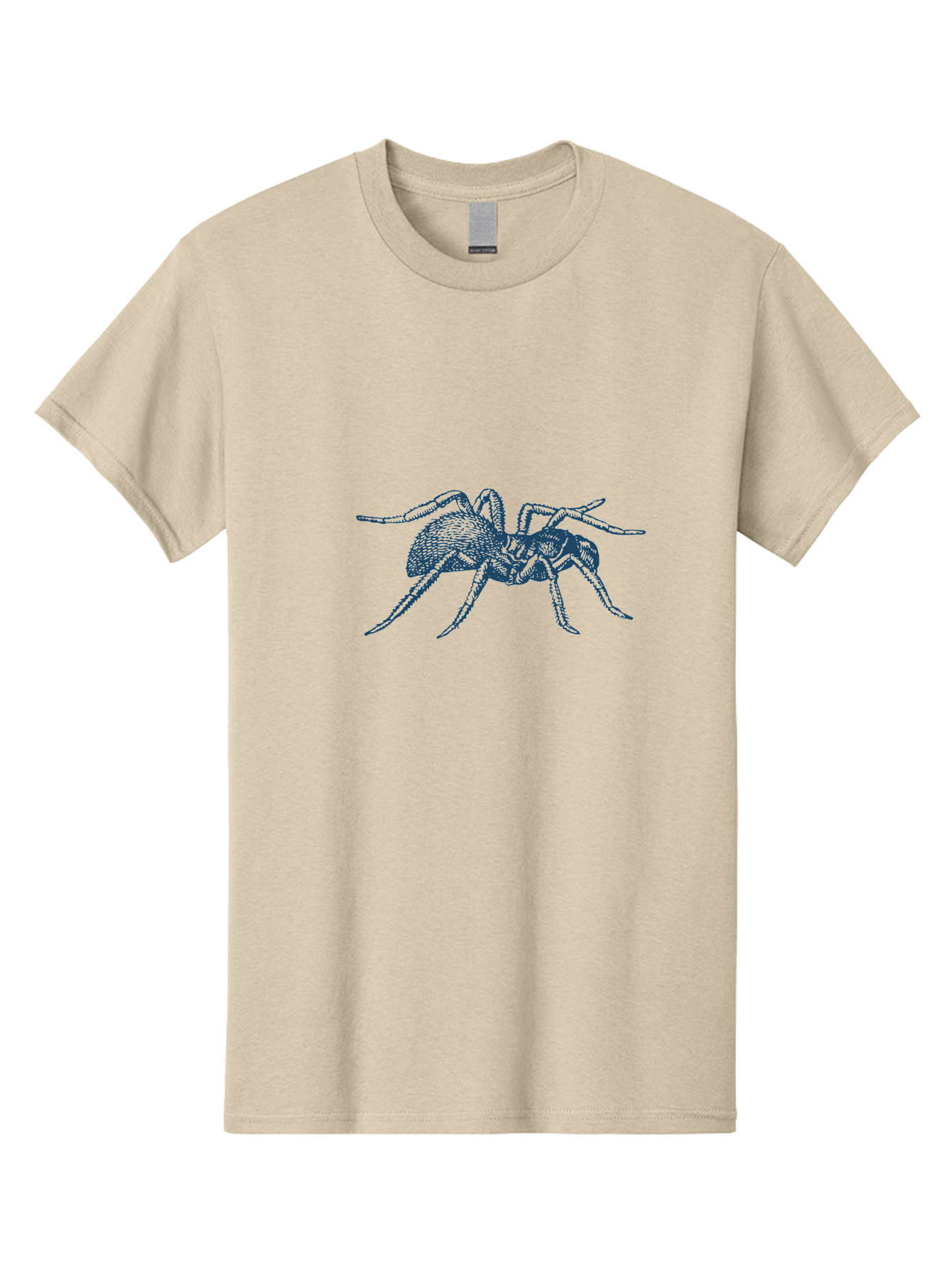 Midnight Spider Men'S Graphic Tee, 100% Cotton, Comfortable Casual Summer Wear, Machine Washable, Spider Illustration, Arachnid Art, Creepy Crawlers, Eight-Legged Creature, Spider Graphics, Insect Design, Dark Blue Spider Aae505 15