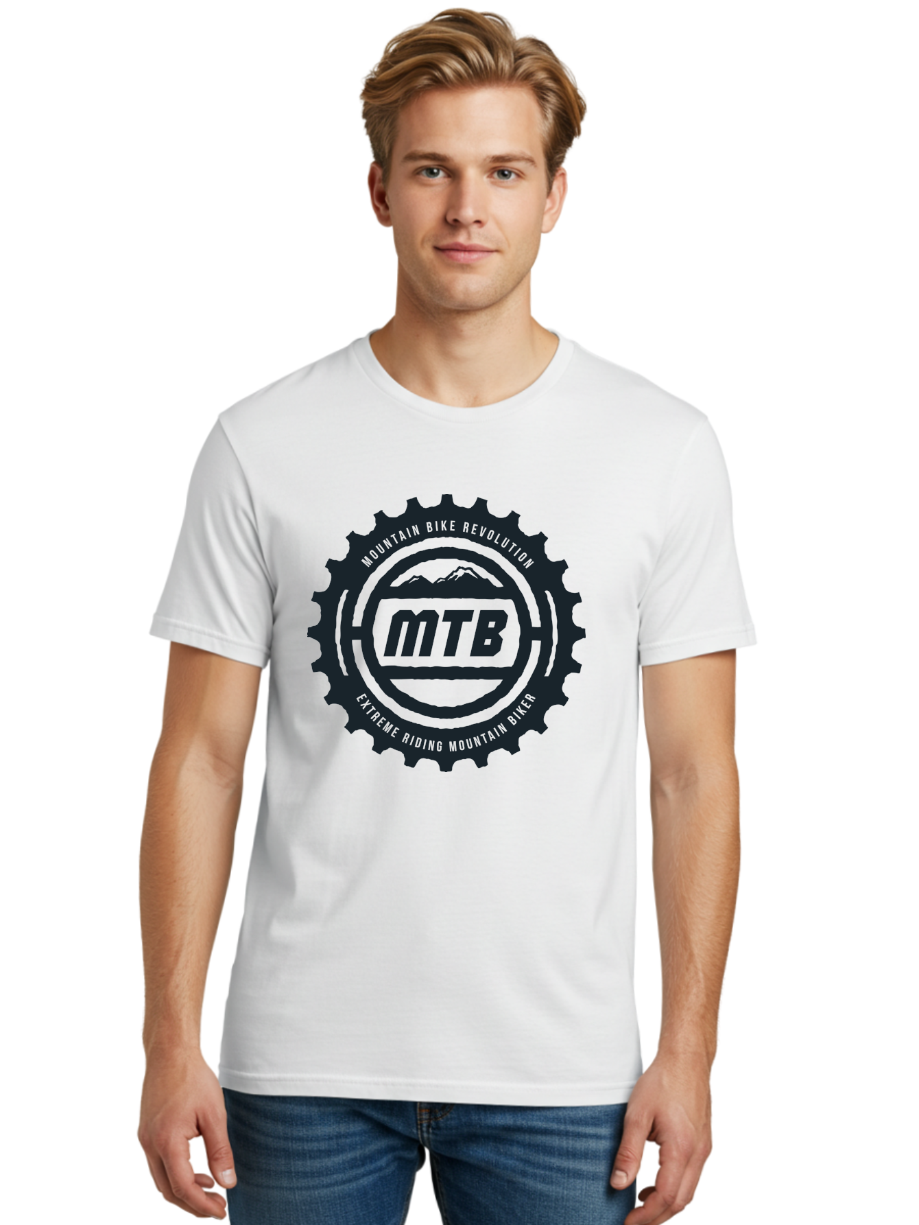 Mountain Bike Men'S Graphic Tee, 100% Cotton, Comfortable Casual Summer Wear, Machine Washable, Mountain Bike Revolution, Extreme Riding, Mountain Biking, Mtb, Cycling Gear, Adventure Sports, Outdoor Enthusiasts, Action-Packed, Thrill-Seeking, Aae511 20