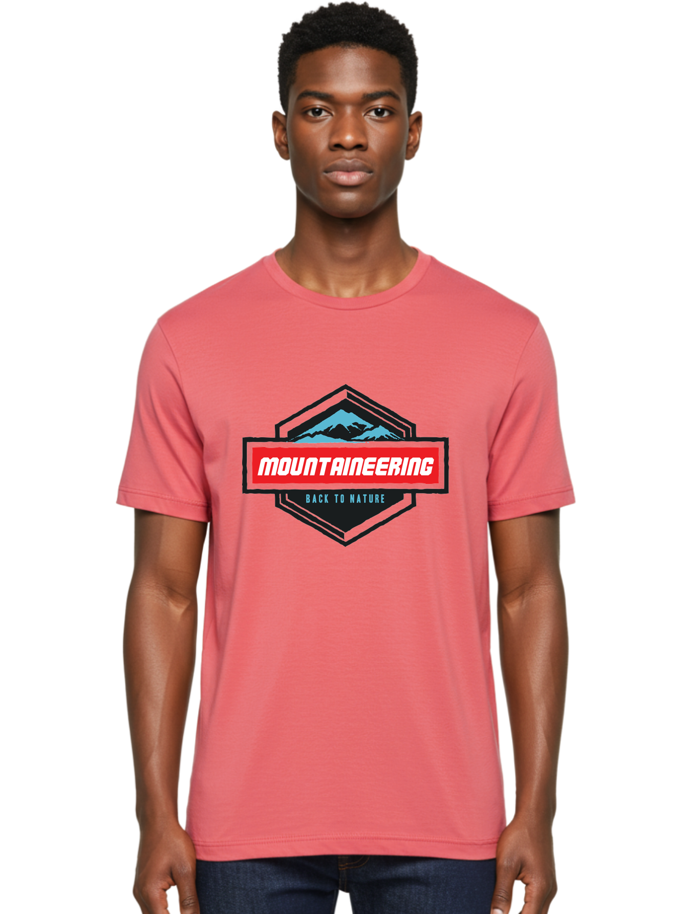 Mountaineering Men'S Graphic Tee, 100% Cotton, Comfortable Casual Summer Wear, Machine Washable, Mountain Landscape, Outdoor Adventures, Nature Escapes, Mountaineering Gear, Hiking Trails, Wilderness Exploration, Outdoor Recreation, Aae512 12
