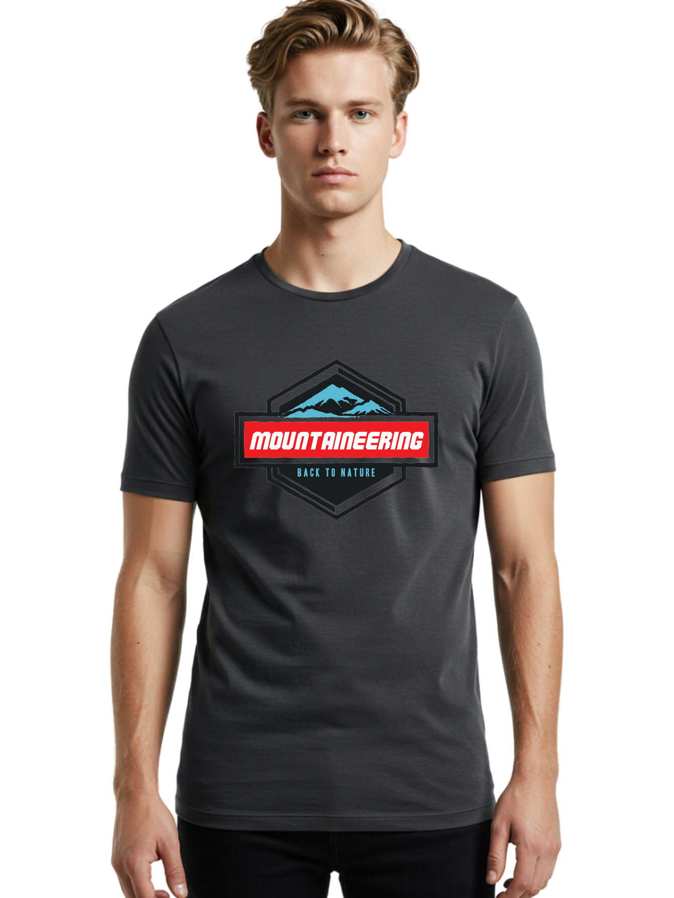 Mountaineering Men'S Graphic Tee, 100% Cotton, Comfortable Casual Summer Wear, Machine Washable, Mountain Landscape, Outdoor Adventures, Nature Escapes, Mountaineering Gear, Hiking Trails, Wilderness Exploration, Outdoor Recreation, Aae512 6