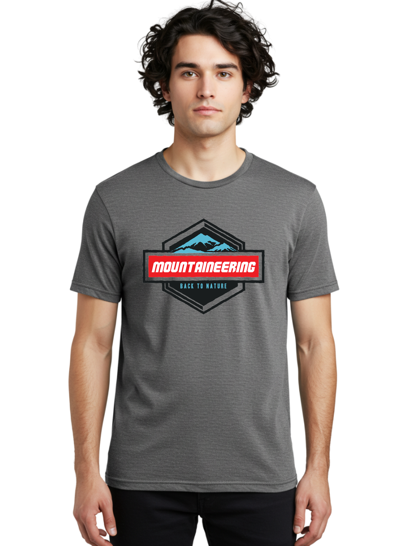 Mountaineering Men'S Graphic Tee, 100% Cotton, Comfortable Casual Summer Wear, Machine Washable, Mountain Landscape, Outdoor Adventures, Nature Escapes, Mountaineering Gear, Hiking Trails, Wilderness Exploration, Outdoor Recreation, Aae512 20