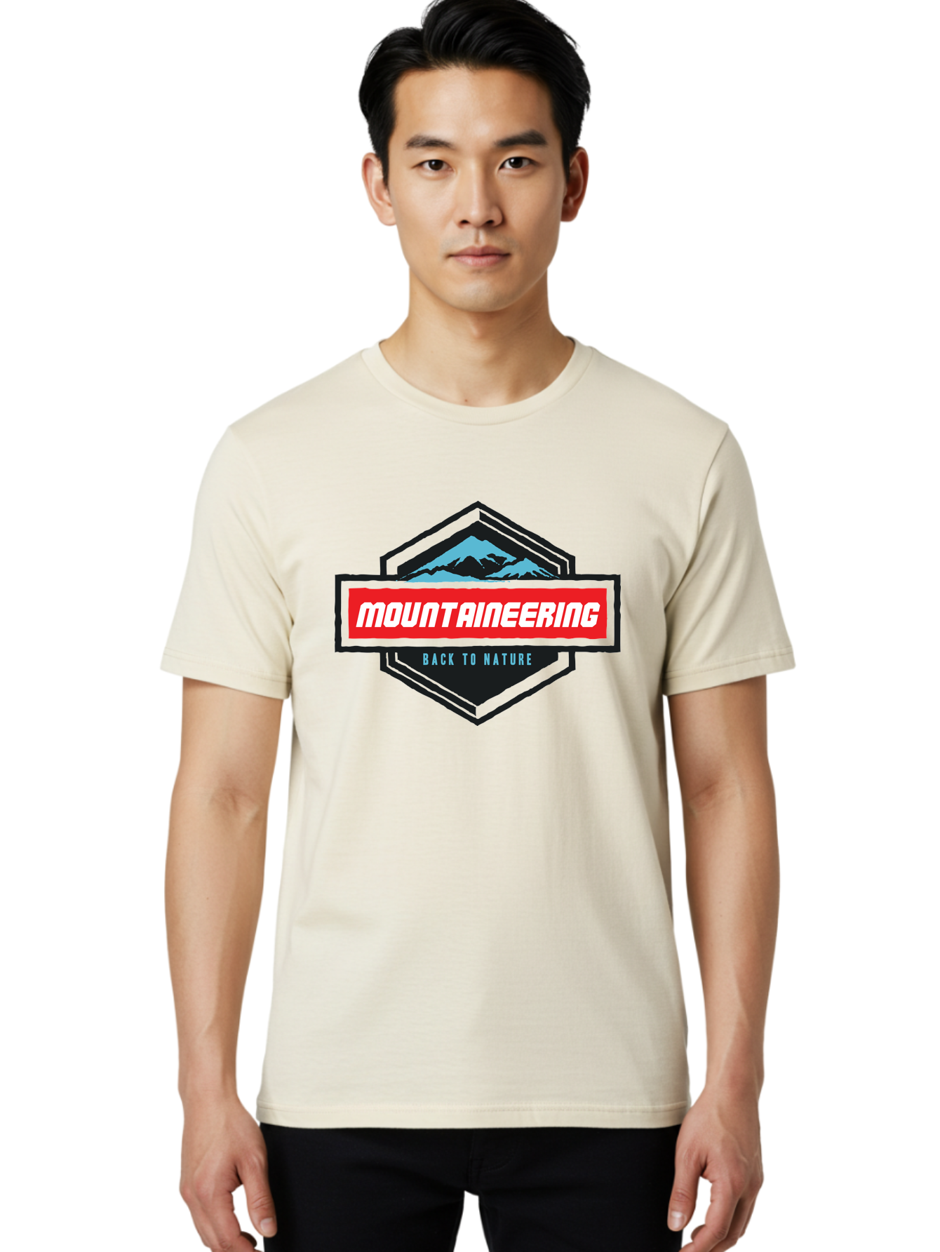 Mountaineering Men'S Graphic Tee, 100% Cotton, Comfortable Casual Summer Wear, Machine Washable, Mountain Landscape, Outdoor Adventures, Nature Escapes, Mountaineering Gear, Hiking Trails, Wilderness Exploration, Outdoor Recreation, Aae512 18