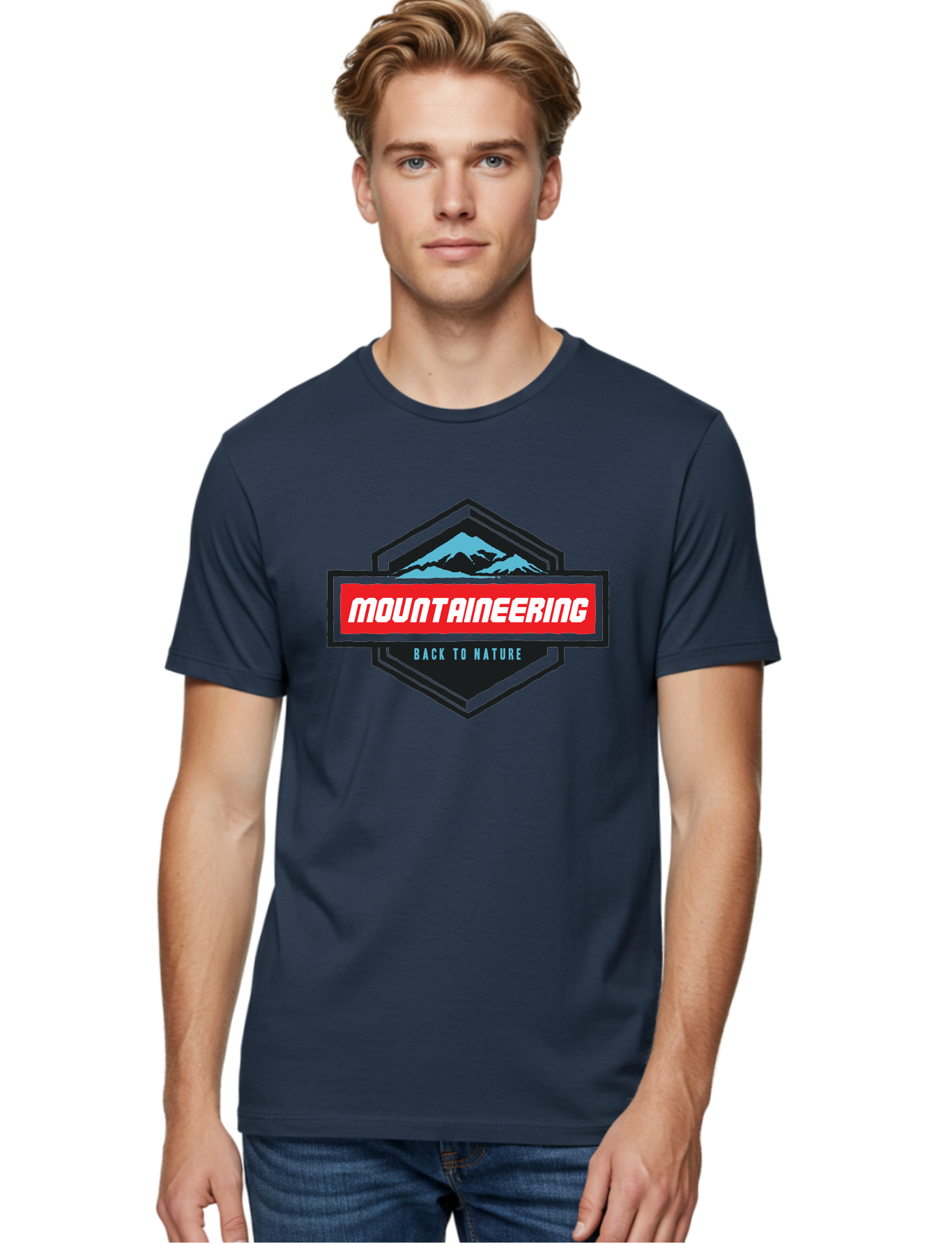 Mountaineering Men'S Graphic Tee, 100% Cotton, Comfortable Casual Summer Wear, Machine Washable, Mountain Landscape, Outdoor Adventures, Nature Escapes, Mountaineering Gear, Hiking Trails, Wilderness Exploration, Outdoor Recreation, Aae512 8