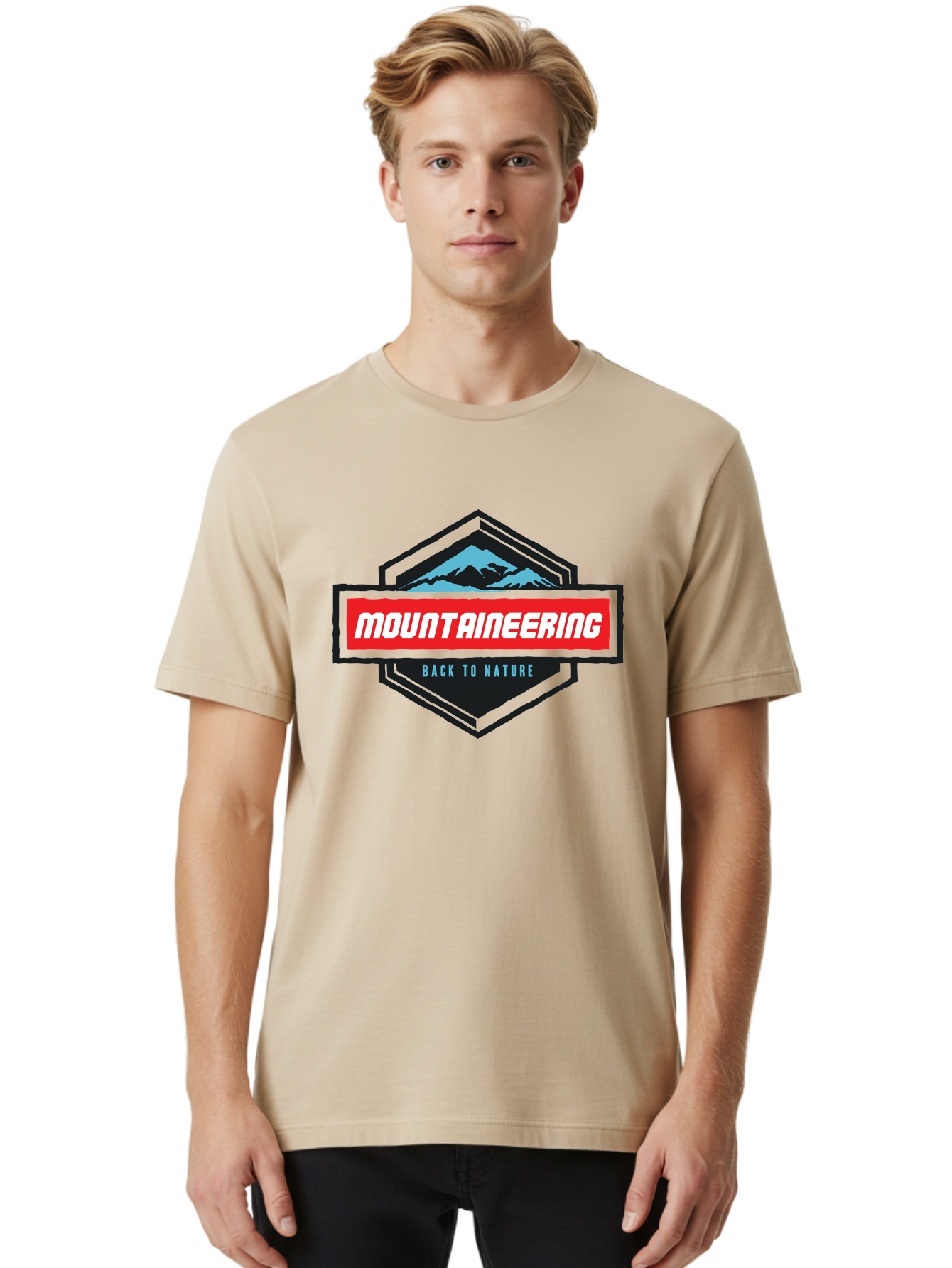 Mountaineering Men'S Graphic Tee, 100% Cotton, Comfortable Casual Summer Wear, Machine Washable, Mountain Landscape, Outdoor Adventures, Nature Escapes, Mountaineering Gear, Hiking Trails, Wilderness Exploration, Outdoor Recreation, Aae512 24