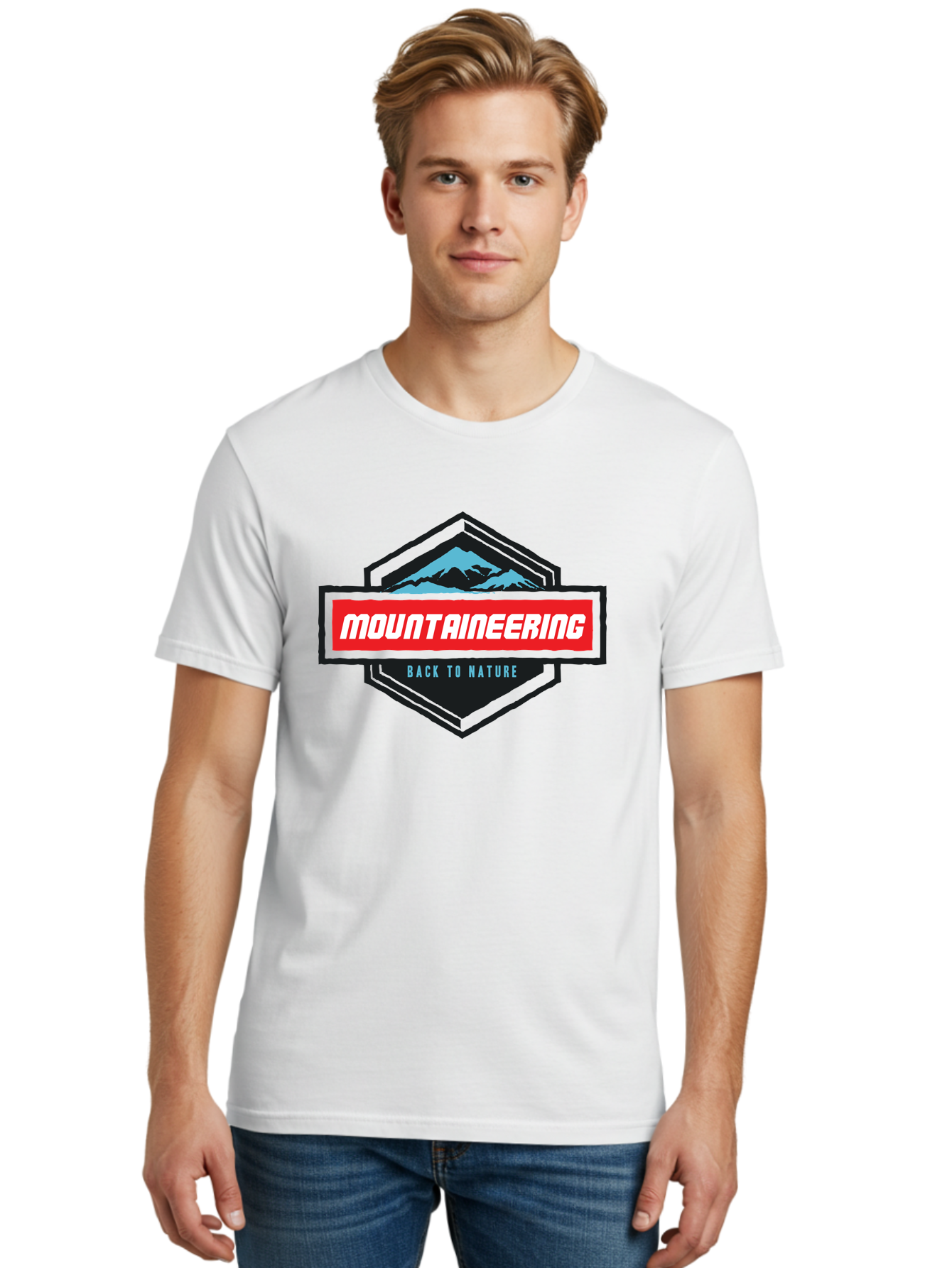 Mountaineering Men'S Graphic Tee, 100% Cotton, Comfortable Casual Summer Wear, Machine Washable, Mountain Landscape, Outdoor Adventures, Nature Escapes, Mountaineering Gear, Hiking Trails, Wilderness Exploration, Outdoor Recreation, Aae512 4