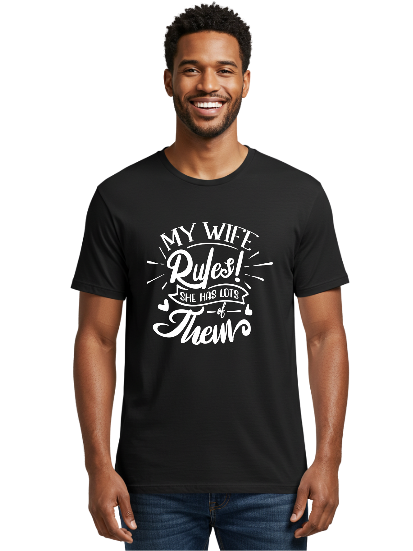 My Wife Rules-W Men'S Graphic Tee, 100% Cotton, Comfortable Casual Summer Wear, Machine Washable, Funny Quote, Wife Rules, Humorous Saying, Marriage Joke, Funny T-Shirt, Witty Phrase, Relationship Humor, Playful Design Aae524 12
