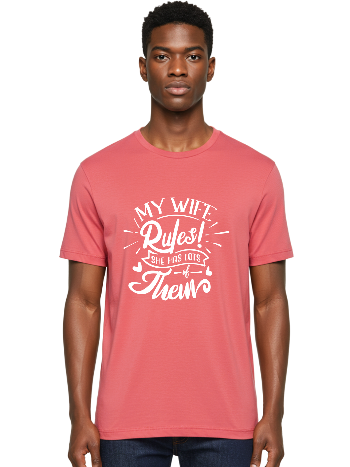 My Wife Rules-W Men'S Graphic Tee, 100% Cotton, Comfortable Casual Summer Wear, Machine Washable, Funny Quote, Wife Rules, Humorous Saying, Marriage Joke, Funny T-Shirt, Witty Phrase, Relationship Humor, Playful Design Aae524 8