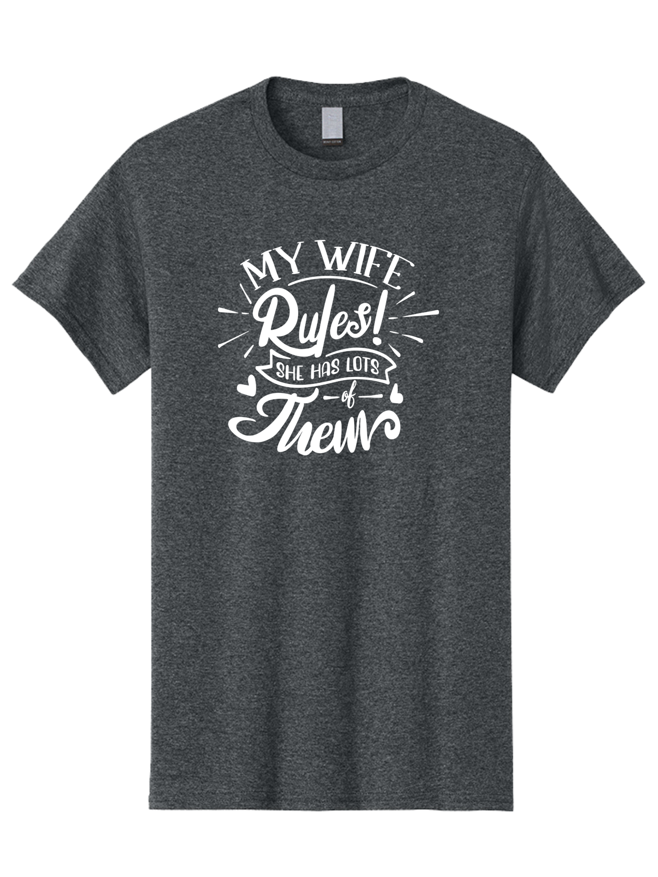 My Wife Rules-W Men'S Graphic Tee, 100% Cotton, Comfortable Casual Summer Wear, Machine Washable, Funny Quote, Wife Rules, Humorous Saying, Marriage Joke, Funny T-Shirt, Witty Phrase, Relationship Humor, Playful Design Aae524 5