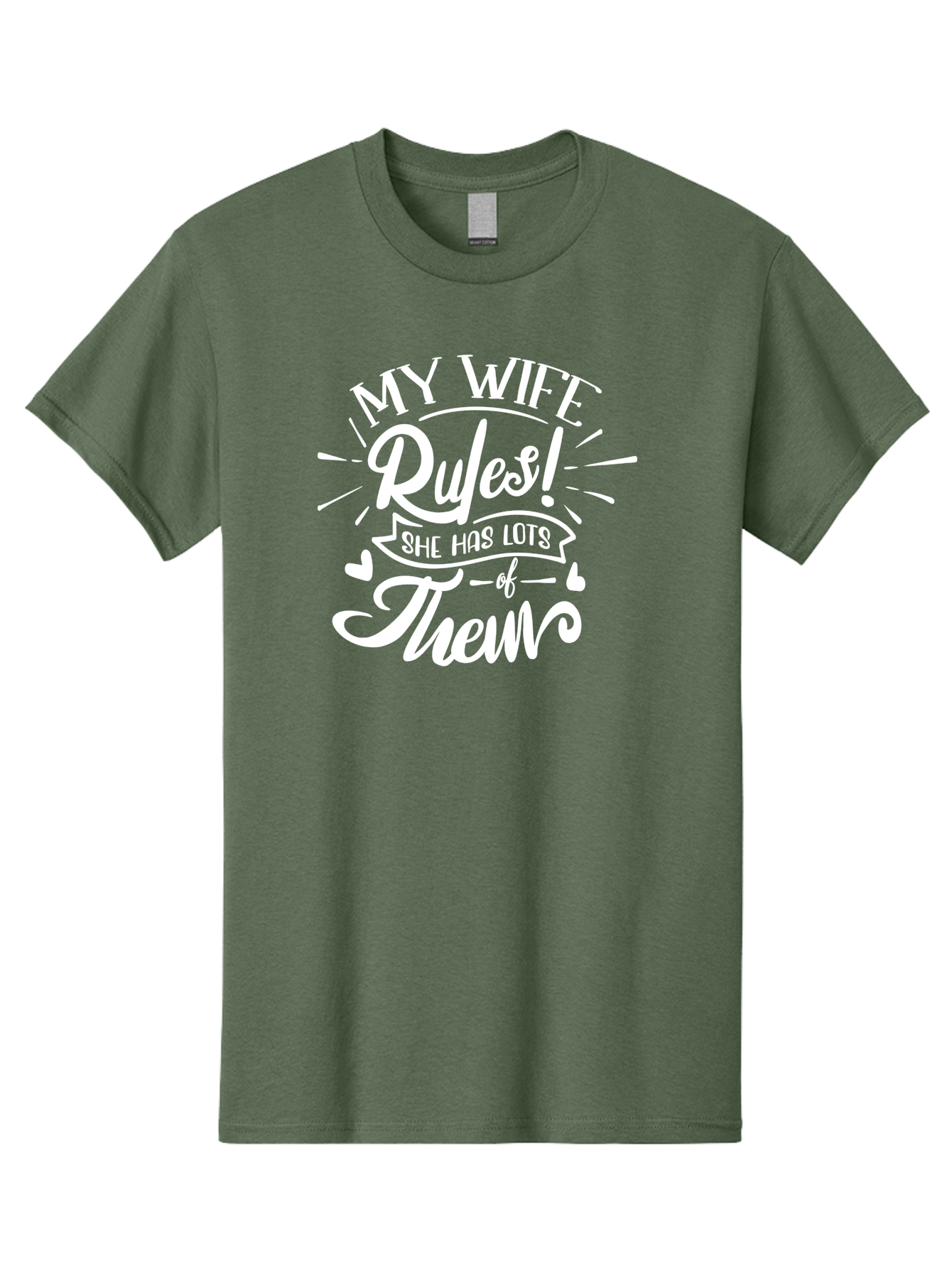 My Wife Rules-W Men'S Graphic Tee, 100% Cotton, Comfortable Casual Summer Wear, Machine Washable, Funny Quote, Wife Rules, Humorous Saying, Marriage Joke, Funny T-Shirt, Witty Phrase, Relationship Humor, Playful Design Aae524 25