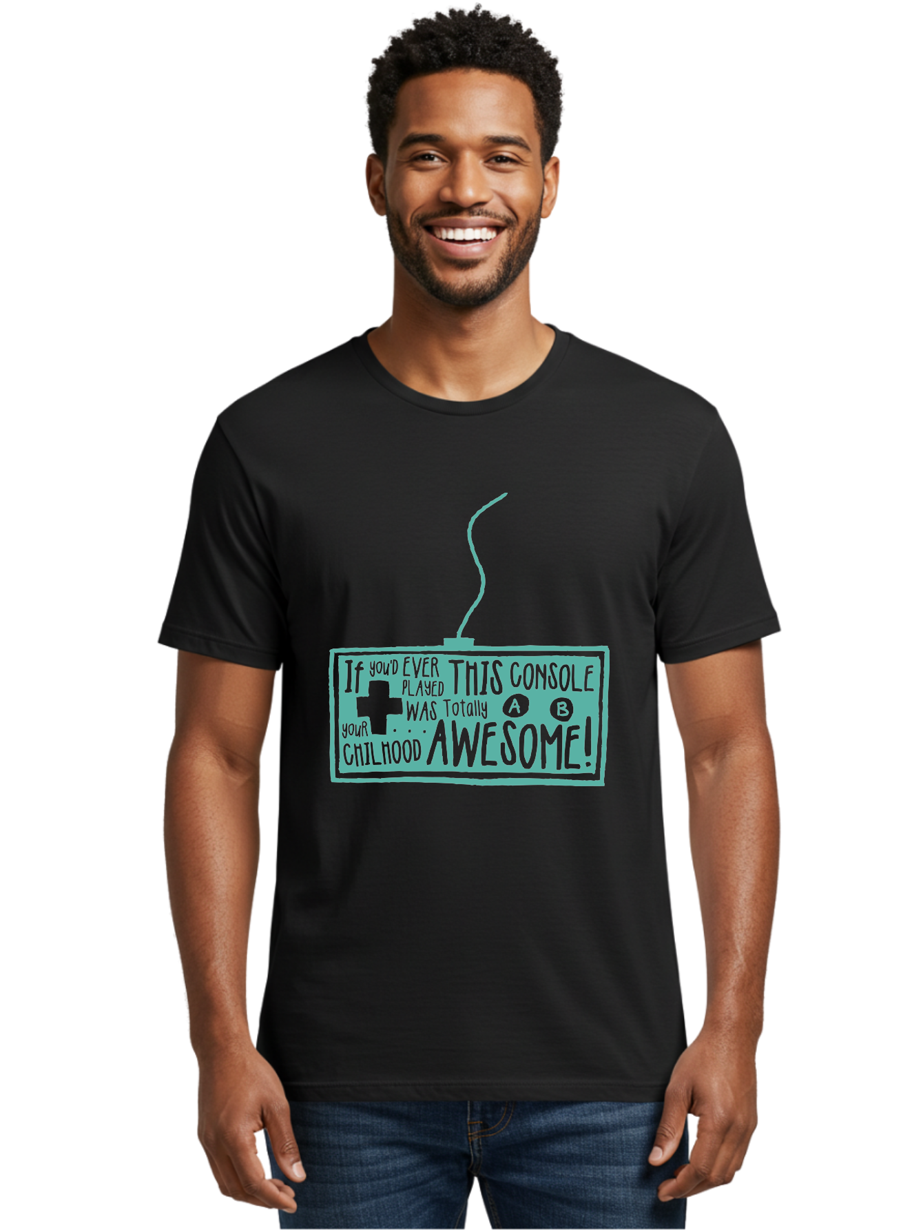 Never Stop Playing Men'S Graphic Tee, 100% Cotton, Comfortable Casual Summer Wear, Machine Washable, Retro Video Game Console, Vintage Gaming, Nostalgic Technology, Classic Video Games, Console Awesomeness, Power Cord, Playful Typography, Aae533 18