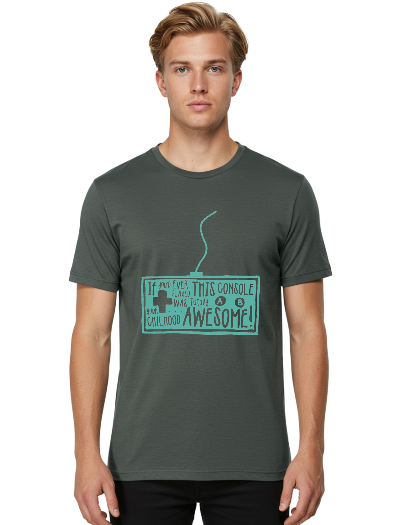 Never Stop Playing Men'S Graphic Tee, 100% Cotton, Comfortable Casual Summer Wear, Machine Washable, Retro Video Game Console, Vintage Gaming, Nostalgic Technology, Classic Video Games, Console Awesomeness, Power Cord, Playful Typography, Aae533 14