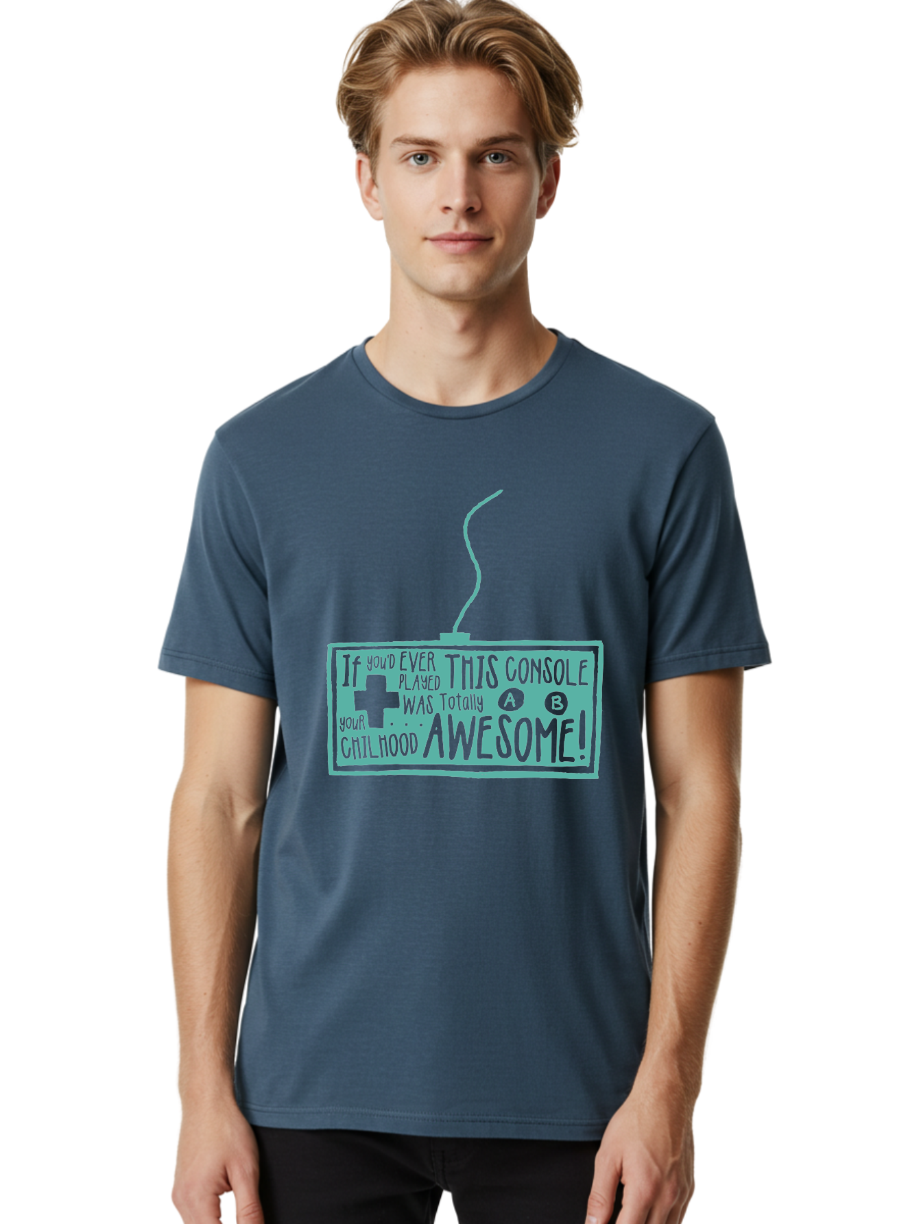 Never Stop Playing Men'S Graphic Tee, 100% Cotton, Comfortable Casual Summer Wear, Machine Washable, Retro Video Game Console, Vintage Gaming, Nostalgic Technology, Classic Video Games, Console Awesomeness, Power Cord, Playful Typography, Aae533 12