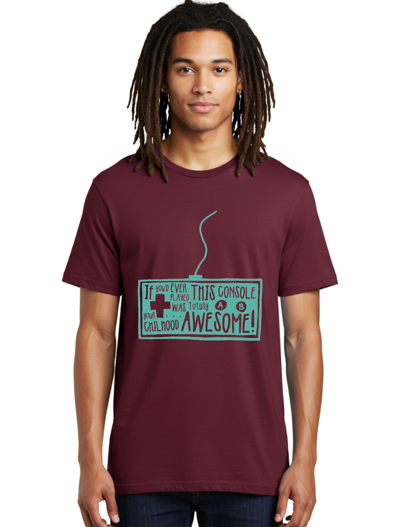 Never Stop Playing Men'S Graphic Tee, 100% Cotton, Comfortable Casual Summer Wear, Machine Washable, Retro Video Game Console, Vintage Gaming, Nostalgic Technology, Classic Video Games, Console Awesomeness, Power Cord, Playful Typography, Aae533 2