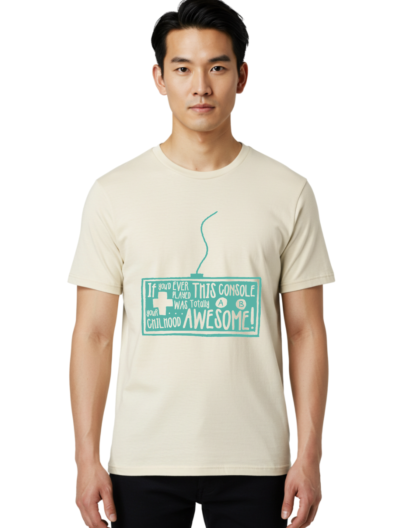 Never Stop Playing Men'S Graphic Tee, 100% Cotton, Comfortable Casual Summer Wear, Machine Washable, Retro Video Game Console, Vintage Gaming, Nostalgic Technology, Classic Video Games, Console Awesomeness, Power Cord, Playful Typography, Aae533 4