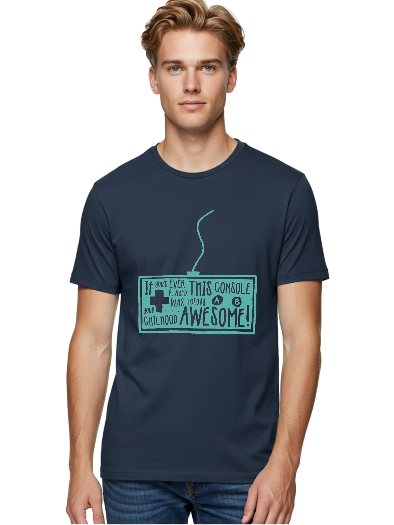 Never Stop Playing Men'S Graphic Tee, 100% Cotton, Comfortable Casual Summer Wear, Machine Washable, Retro Video Game Console, Vintage Gaming, Nostalgic Technology, Classic Video Games, Console Awesomeness, Power Cord, Playful Typography, Aae533 28
