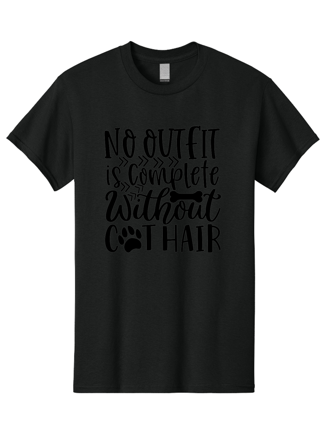 No Outfit Is Complete Without Cat Hair Men'S Graphic Tee, 100% Cotton, Comfortable Casual Summer Wear, Machine Washable, Funny Cat Quote, Cat Hair Humor, Pet Lovers, Cat Mom, Cat Dad, Pet Hair, Cat Humor, Cat Puns, Funny Pet Quotes Aae535 15