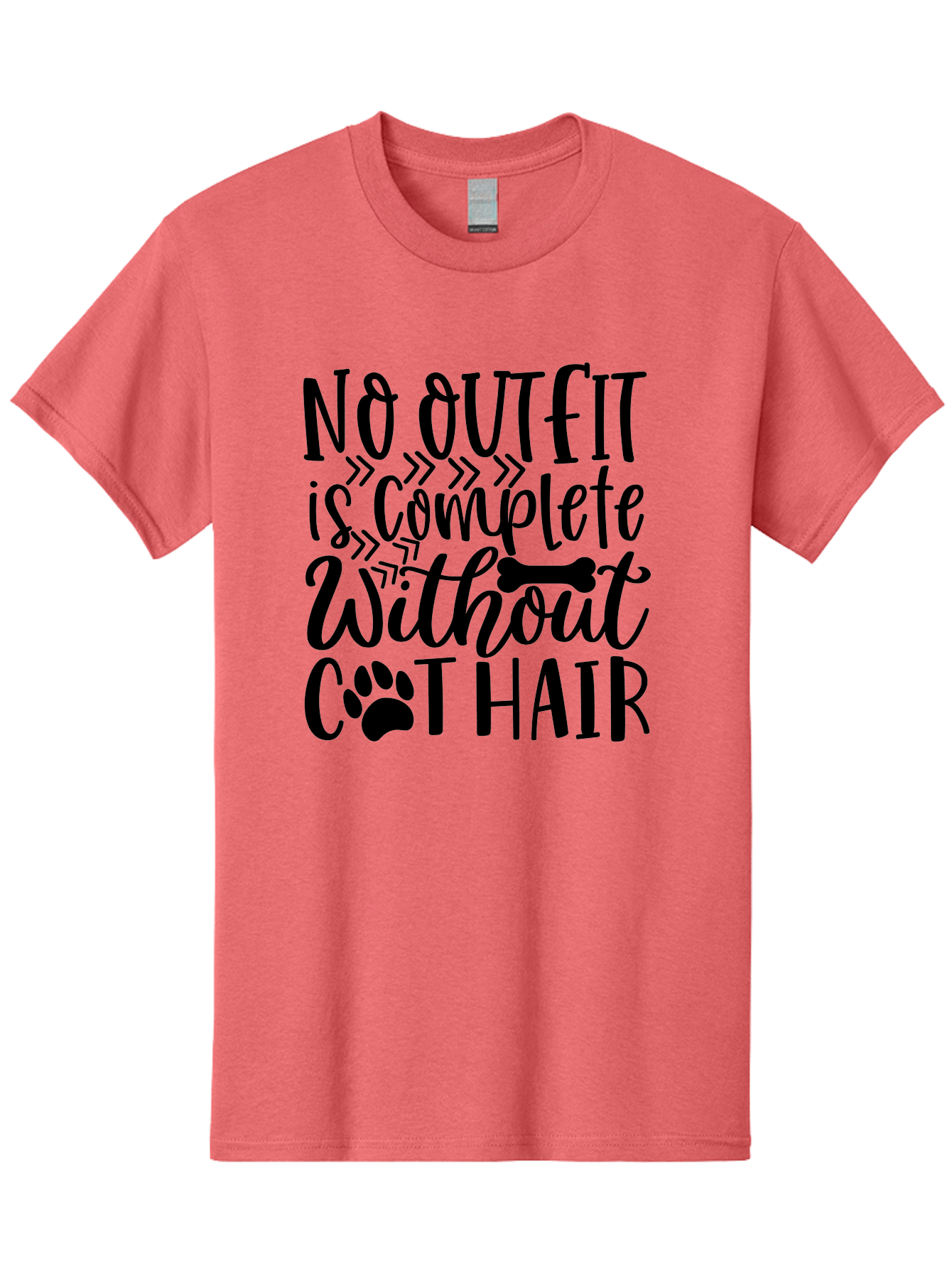 No Outfit Is Complete Without Cat Hair Men'S Graphic Tee, 100% Cotton, Comfortable Casual Summer Wear, Machine Washable, Funny Cat Quote, Cat Hair Humor, Pet Lovers, Cat Mom, Cat Dad, Pet Hair, Cat Humor, Cat Puns, Funny Pet Quotes Aae535 25