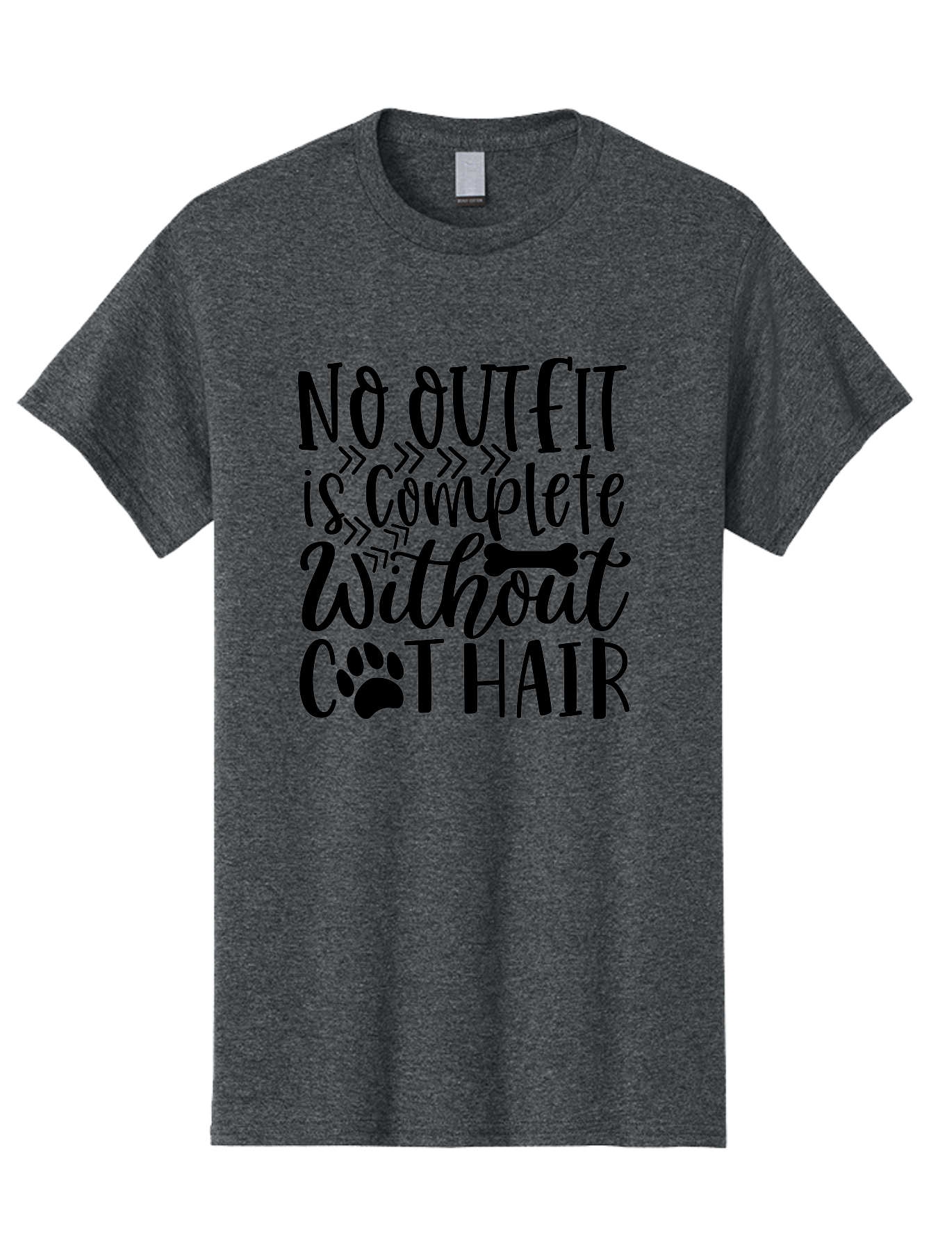 No Outfit Is Complete Without Cat Hair Men'S Graphic Tee, 100% Cotton, Comfortable Casual Summer Wear, Machine Washable, Funny Cat Quote, Cat Hair Humor, Pet Lovers, Cat Mom, Cat Dad, Pet Hair, Cat Humor, Cat Puns, Funny Pet Quotes Aae535 9