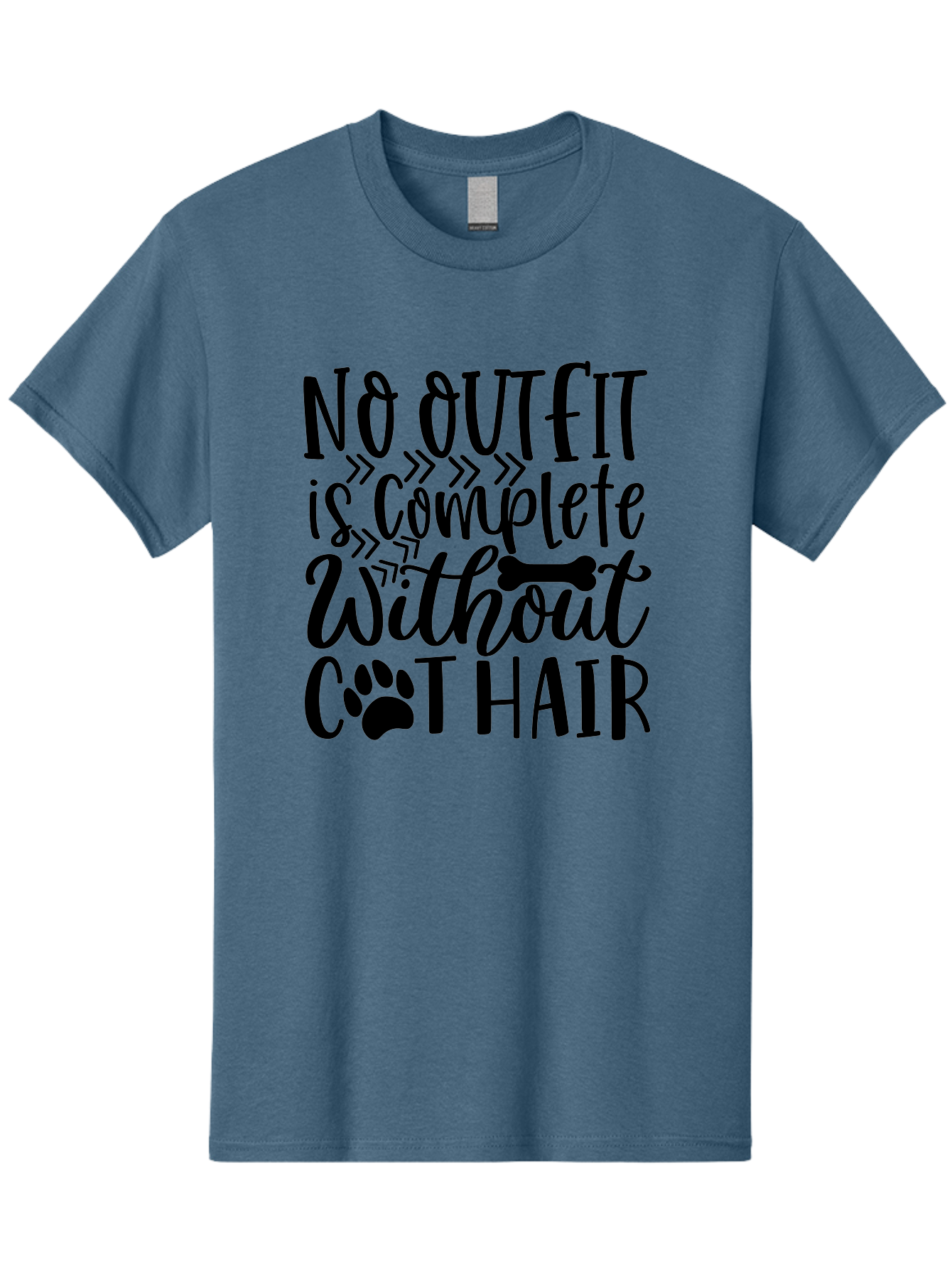 No Outfit Is Complete Without Cat Hair Men'S Graphic Tee, 100% Cotton, Comfortable Casual Summer Wear, Machine Washable, Funny Cat Quote, Cat Hair Humor, Pet Lovers, Cat Mom, Cat Dad, Pet Hair, Cat Humor, Cat Puns, Funny Pet Quotes Aae535 23