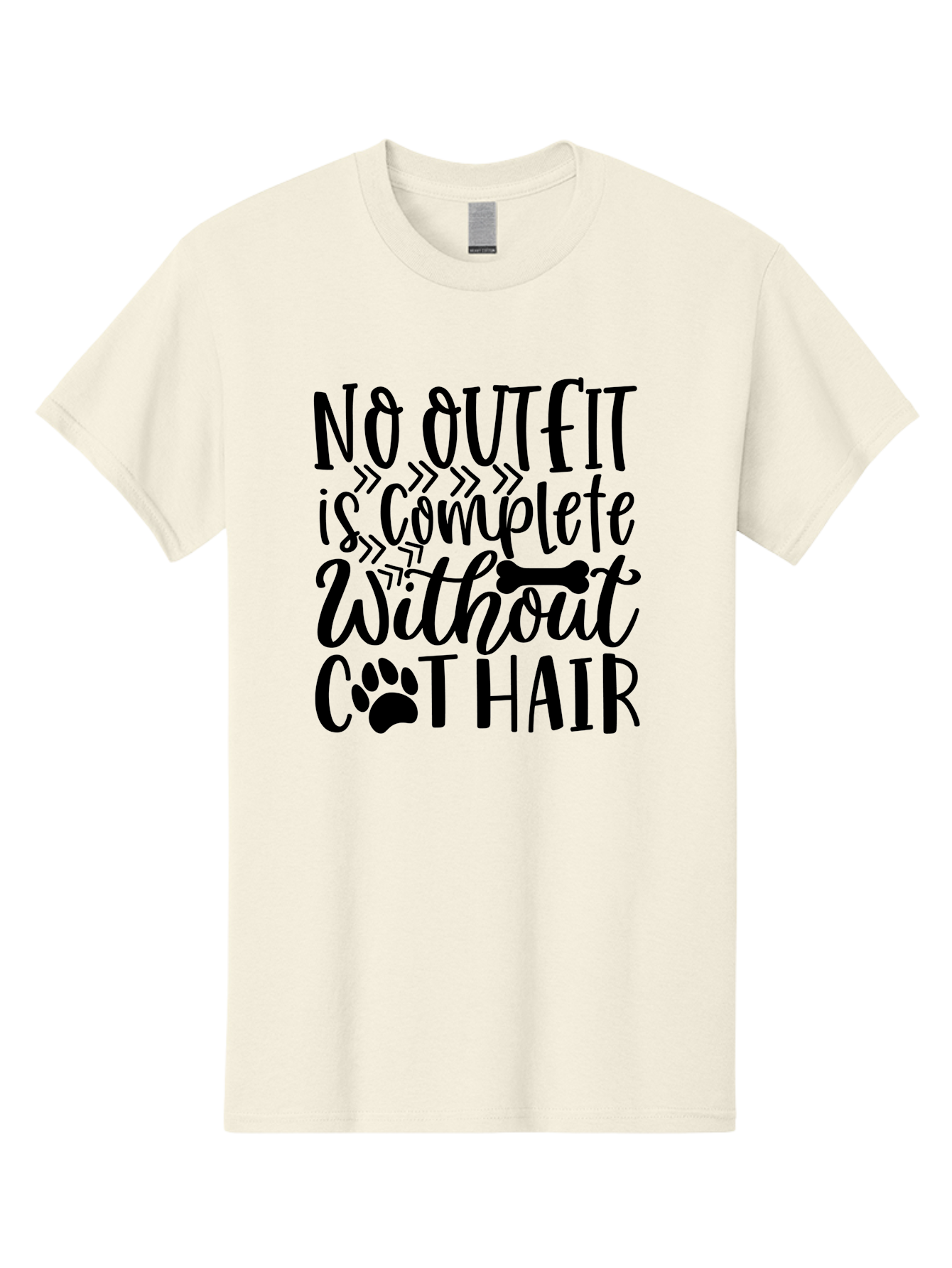 No Outfit Is Complete Without Cat Hair Men'S Graphic Tee, 100% Cotton, Comfortable Casual Summer Wear, Machine Washable, Funny Cat Quote, Cat Hair Humor, Pet Lovers, Cat Mom, Cat Dad, Pet Hair, Cat Humor, Cat Puns, Funny Pet Quotes Aae535 19
