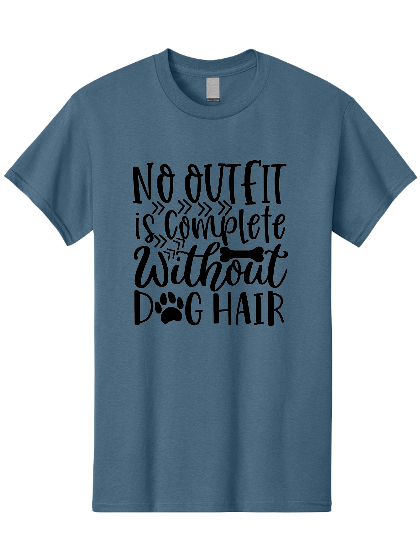 No Outfit Is Complete Without Dog Hair Men'S Graphic Tee, 100% Cotton, Comfortable Casual Summer Wear, Machine Washable, Funny Dog Quote, Dog Hair Humor, Pet Owners Joke, Dog Lovers Gift, Dog Hair On Clothes, Pet Hair Humor, Dog Sayings Aae536 5