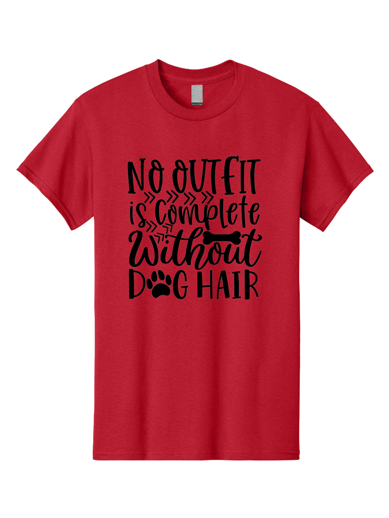 No Outfit Is Complete Without Dog Hair Men'S Graphic Tee, 100% Cotton, Comfortable Casual Summer Wear, Machine Washable, Funny Dog Quote, Dog Hair Humor, Pet Owners Joke, Dog Lovers Gift, Dog Hair On Clothes, Pet Hair Humor, Dog Sayings Aae536 1