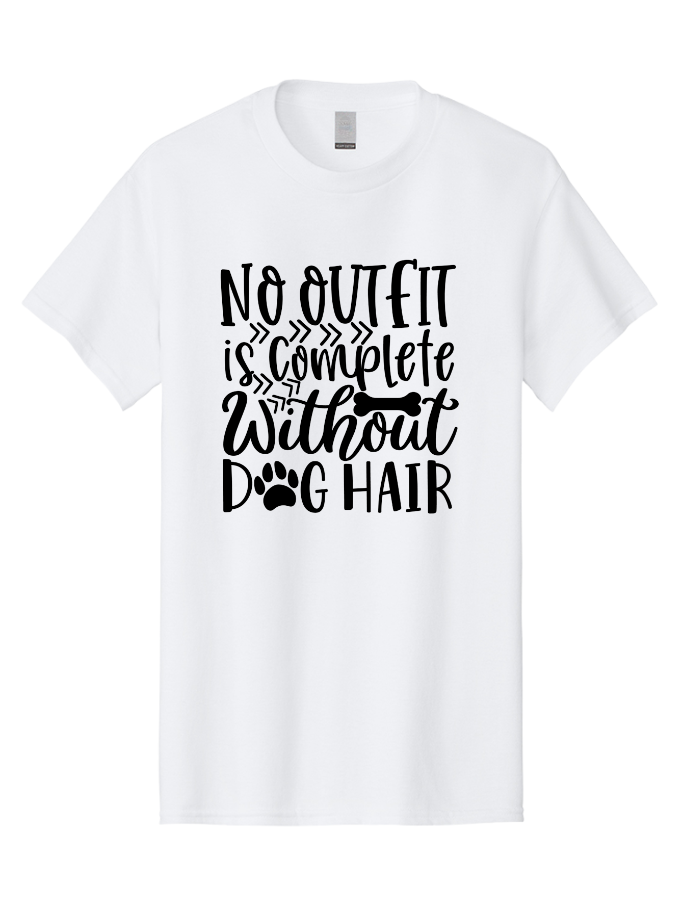 No Outfit Is Complete Without Dog Hair Men'S Graphic Tee, 100% Cotton, Comfortable Casual Summer Wear, Machine Washable, Funny Dog Quote, Dog Hair Humor, Pet Owners Joke, Dog Lovers Gift, Dog Hair On Clothes, Pet Hair Humor, Dog Sayings Aae536 27