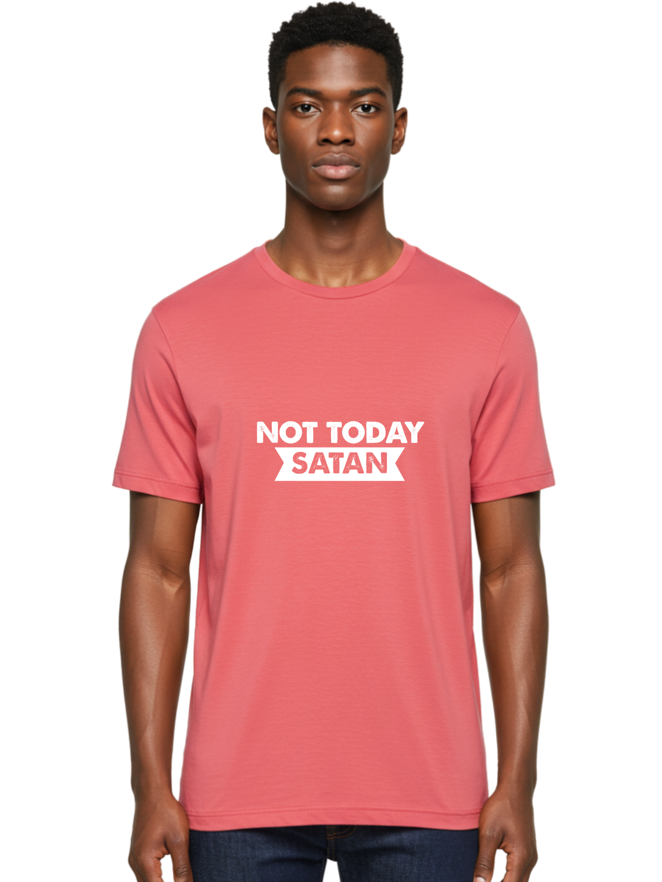 Not Today Satan Men'S Graphic Tee, 100% Cotton, Comfortable Casual Summer Wear, Machine Washable, Motivational Quote, Inspirational Saying, Satan Phrase, Not Today Satan, Empowerment Message, Funny Saying, Spiritual Quote, Humor, Witty Phrase Aae541 10