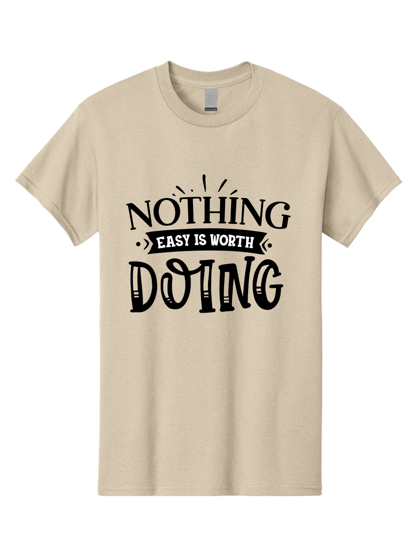 Nothing Easy Is Worth Doing Men'S Graphic Tee, 100% Cotton, Comfortable Casual Summer Wear, Machine Washable, Motivational Quote, Inspirational Saying, Nothing Easy Is Worth Doing, Success Mindset, Motivational Poster, Positive Affirmation, Aae543 8