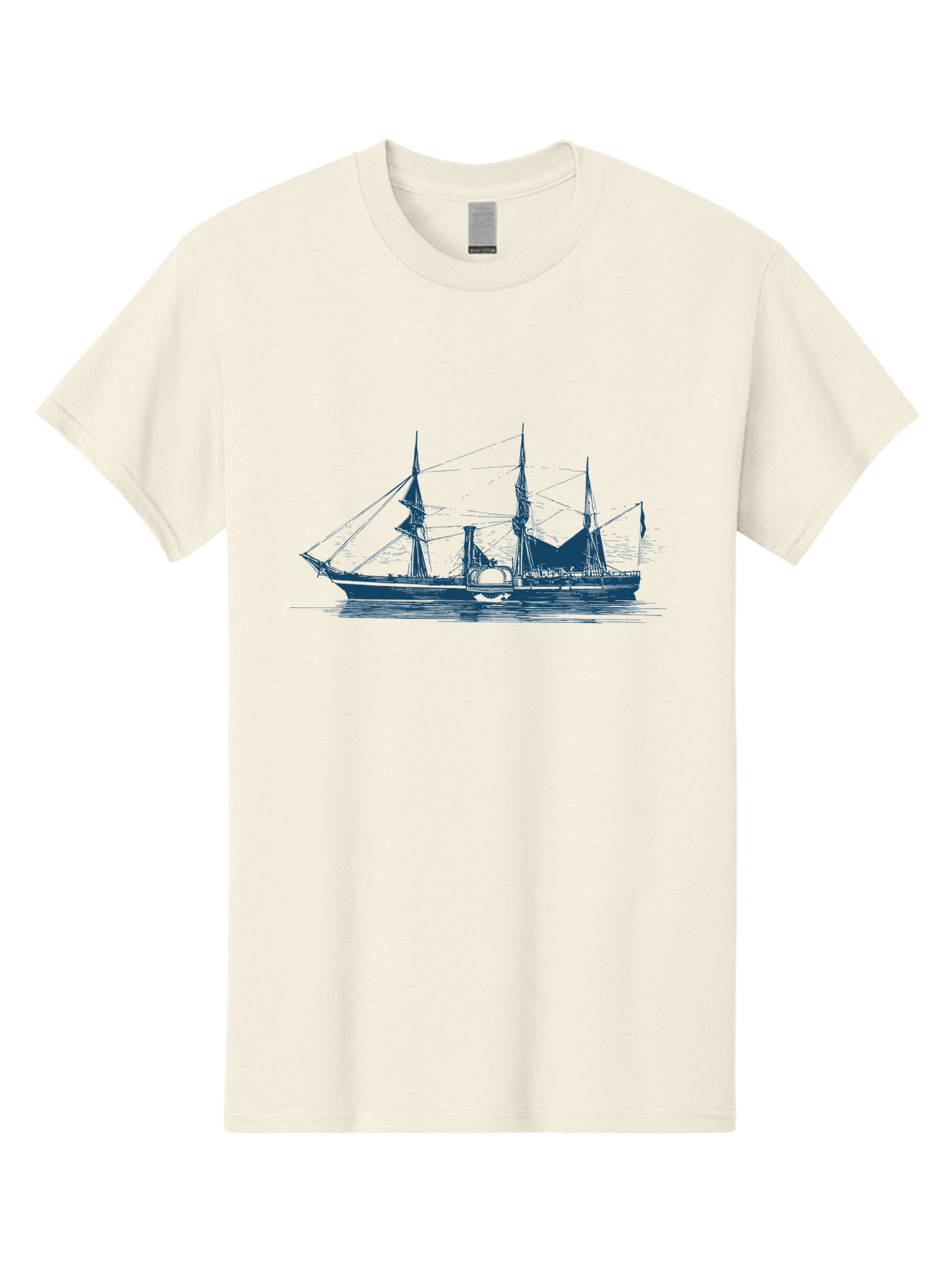 Ocean Ghost Ship Men'S Graphic Tee, 100% Cotton, Comfortable Casual Summer Wear, Machine Washable, Tall Ship Sailing, Historical Sailing Vessel, Nautical Scene, Classic Boat, Maritime Heritage, Vintage Sailing Ship, Ocean Liner, Tall Masts Aae546 3