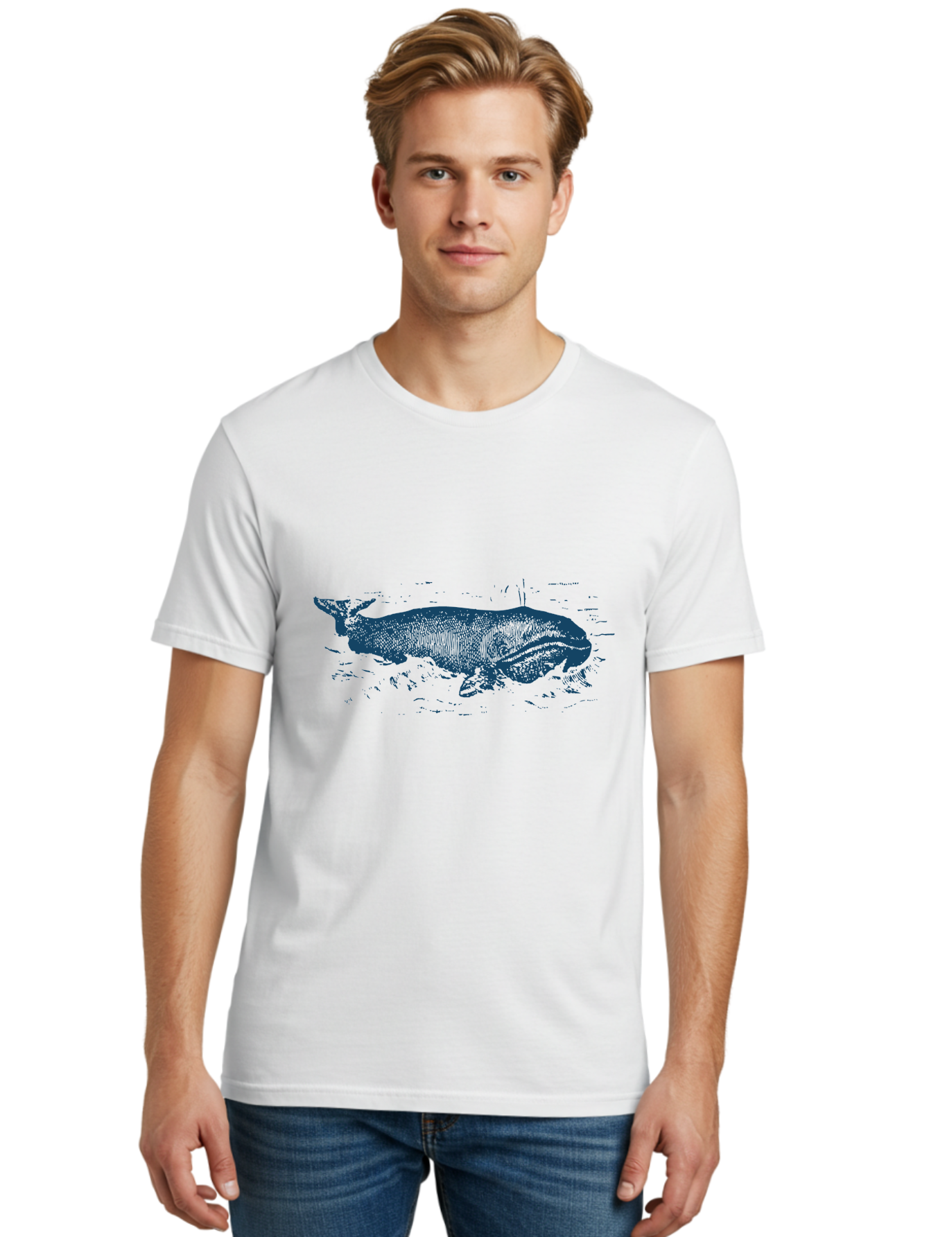 Ocean Giant Whale Men'S Graphic Tee, 100% Cotton, Comfortable Casual Summer Wear, Machine Washable, Tapir, Wild Animal, Wildlife, Forest Creature, Exotic Species, Large Mammal Aae547 18
