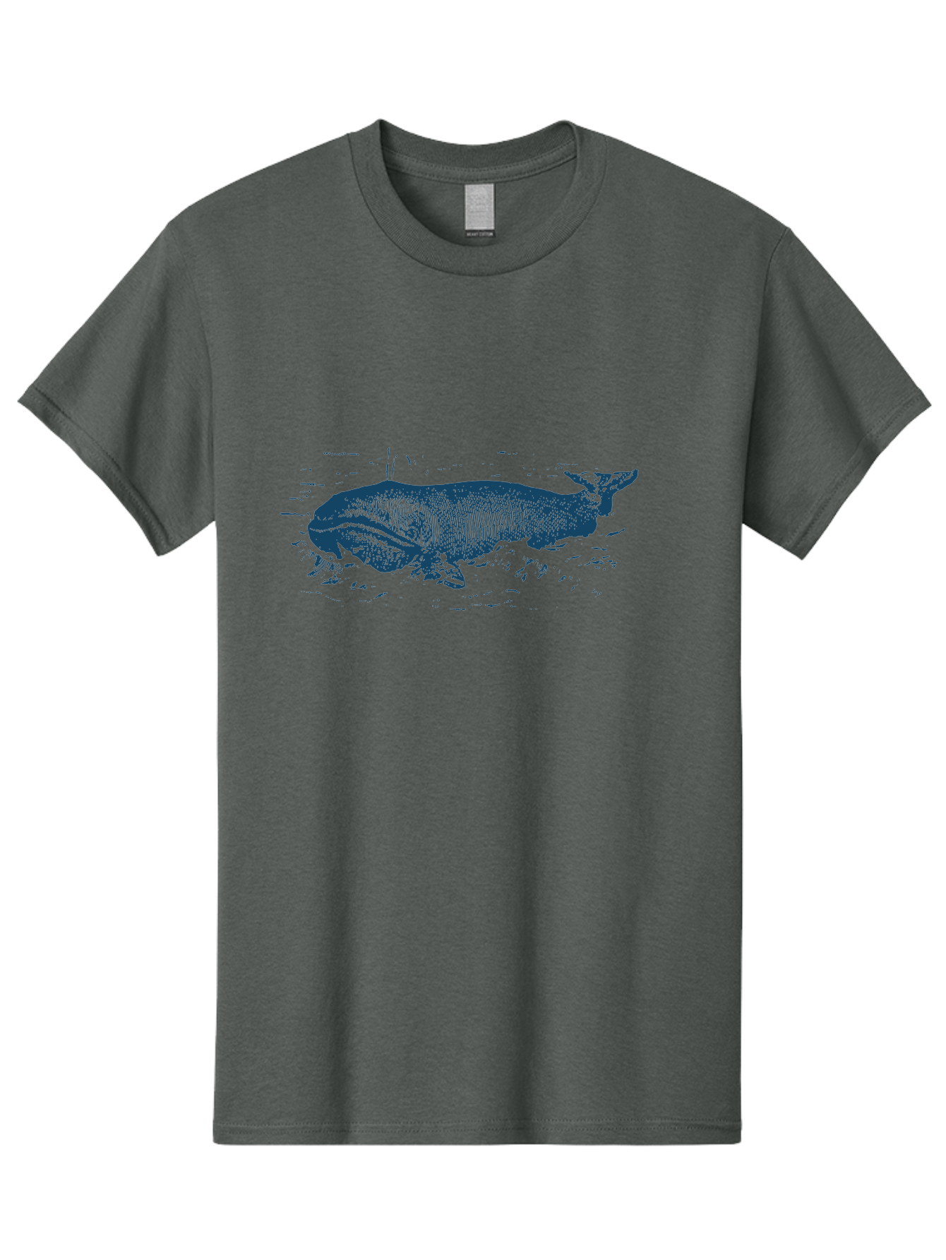 Ocean Soul Men'S Graphic Tee, 100% Cotton, Comfortable Casual Summer Wear, Machine Washable, Whale In Water, Marine Life, Ocean Creature, Aquatic Mammal, Large Sea Animal, Wildlife Illustration, Monochrome Art Aae548 21