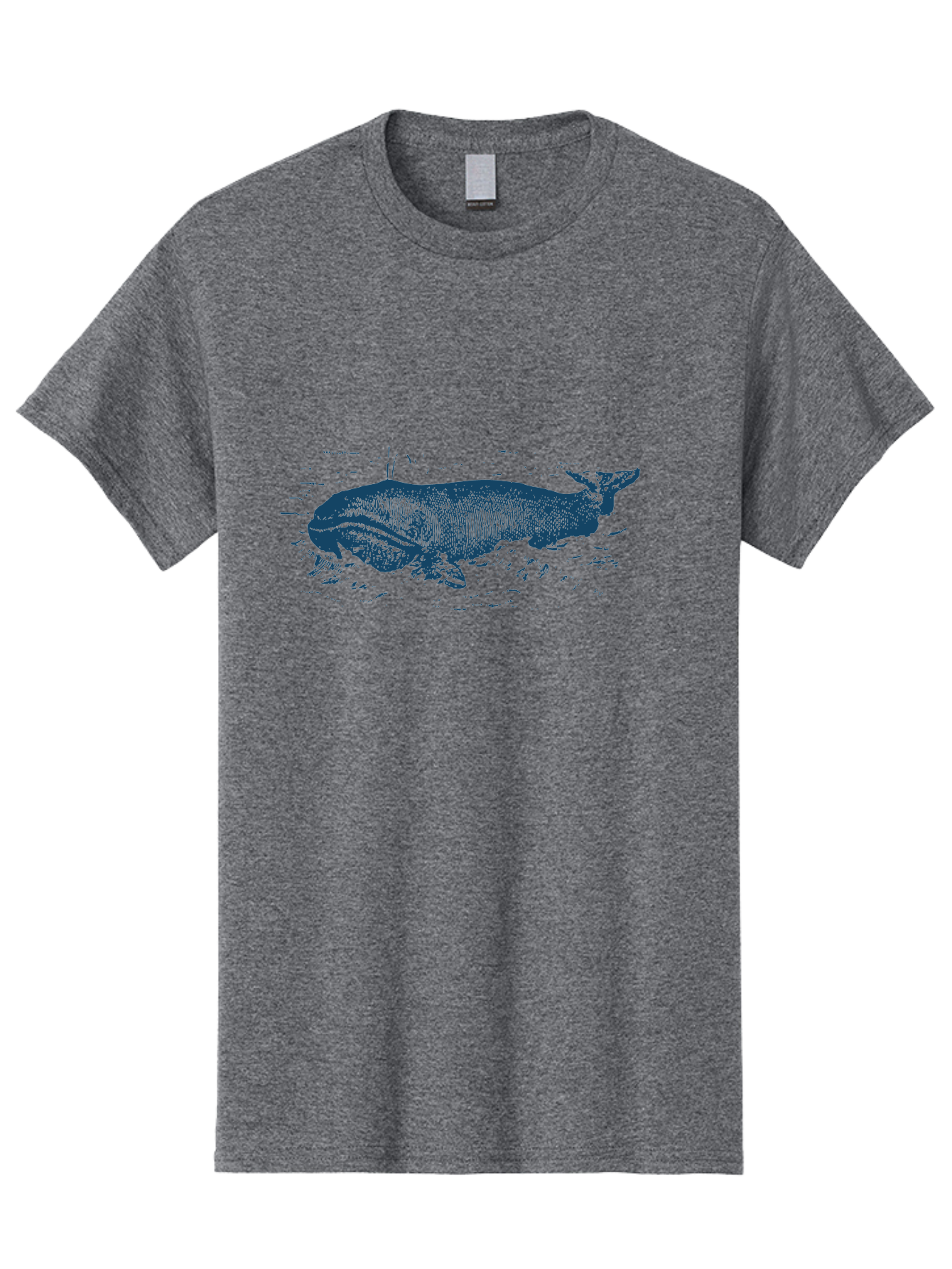 Ocean Soul Men'S Graphic Tee, 100% Cotton, Comfortable Casual Summer Wear, Machine Washable, Whale In Water, Marine Life, Ocean Creature, Aquatic Mammal, Large Sea Animal, Wildlife Illustration, Monochrome Art Aae548 19