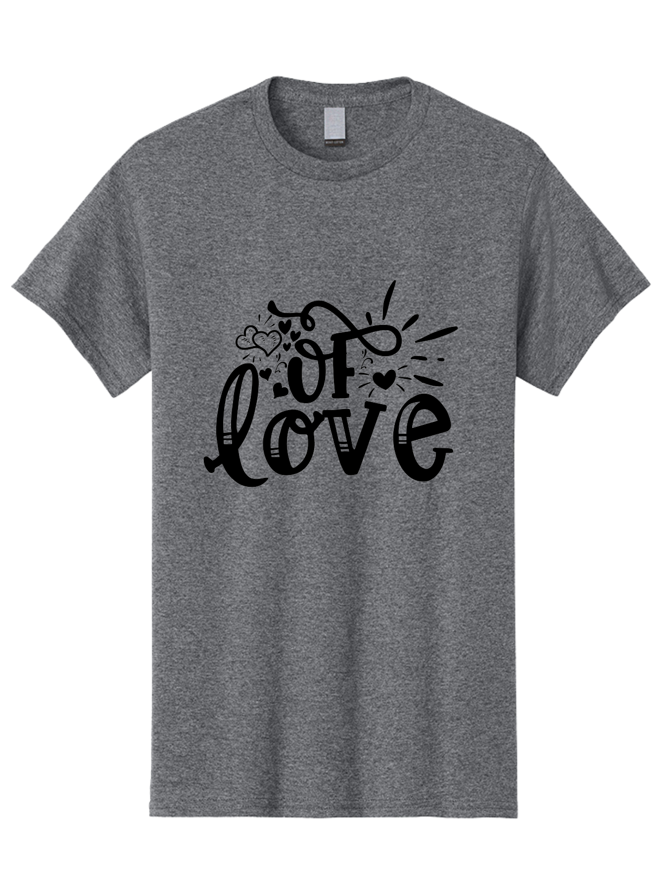 Of Love Men'S Graphic Tee, 100% Cotton, Comfortable Casual Summer Wear, Machine Washable, Heartfelt Illustration, Love Design, Decorative Typography, Whimsical Hearts, Illustration Art, Heart Theme, Love Quote Aae549 17